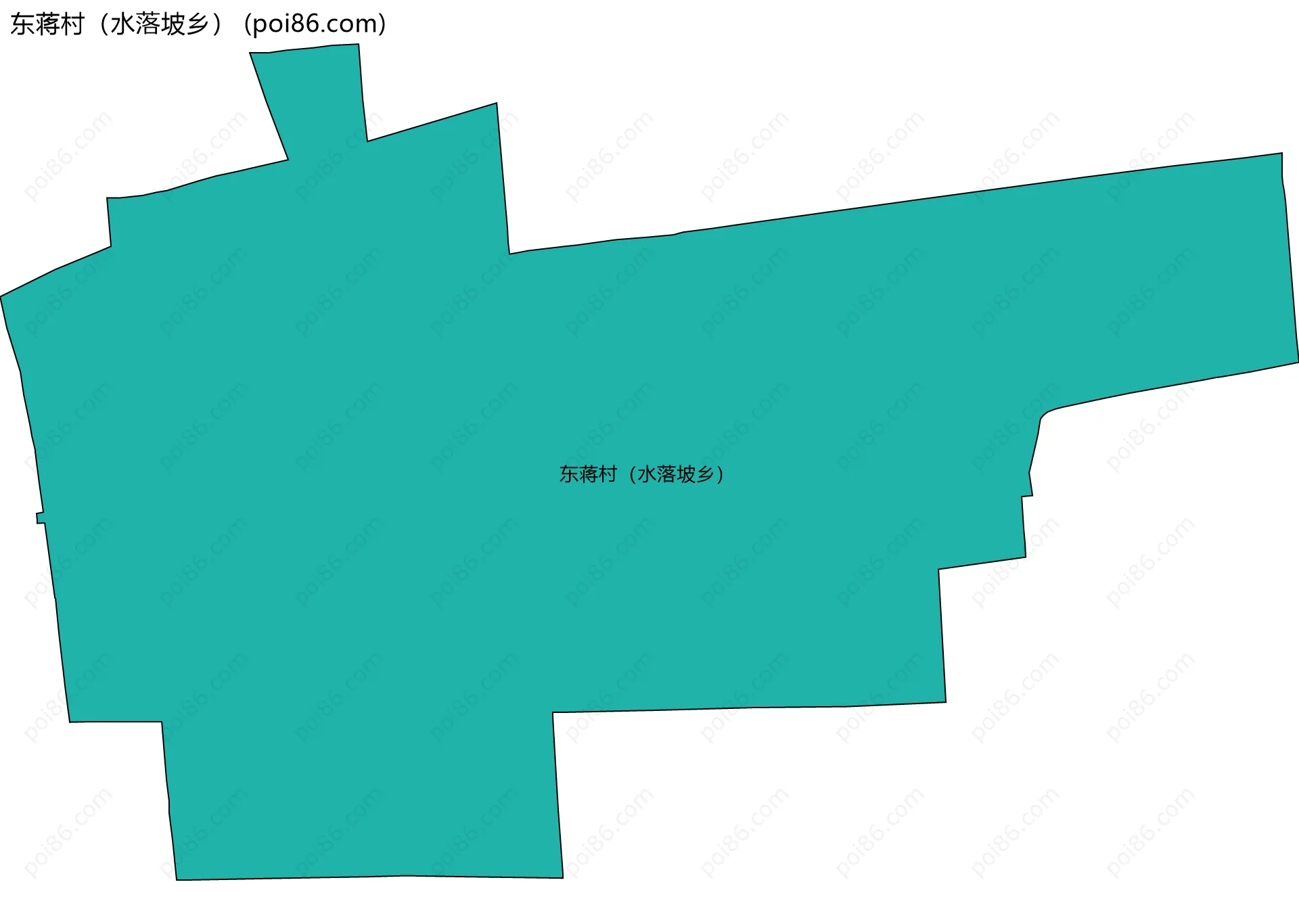 东蒋村（水落坡乡）边界地图