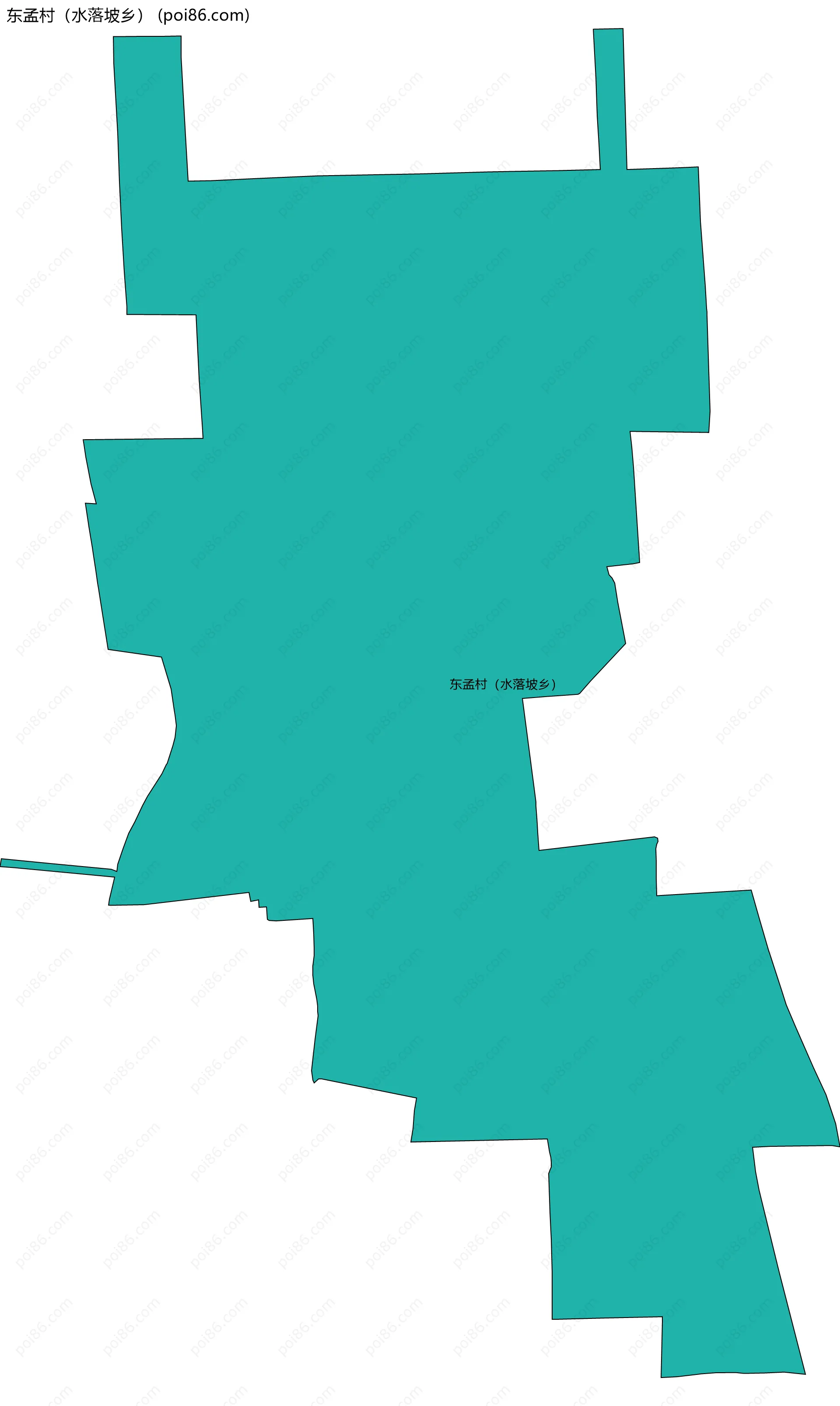 东孟村（水落坡乡）边界地图