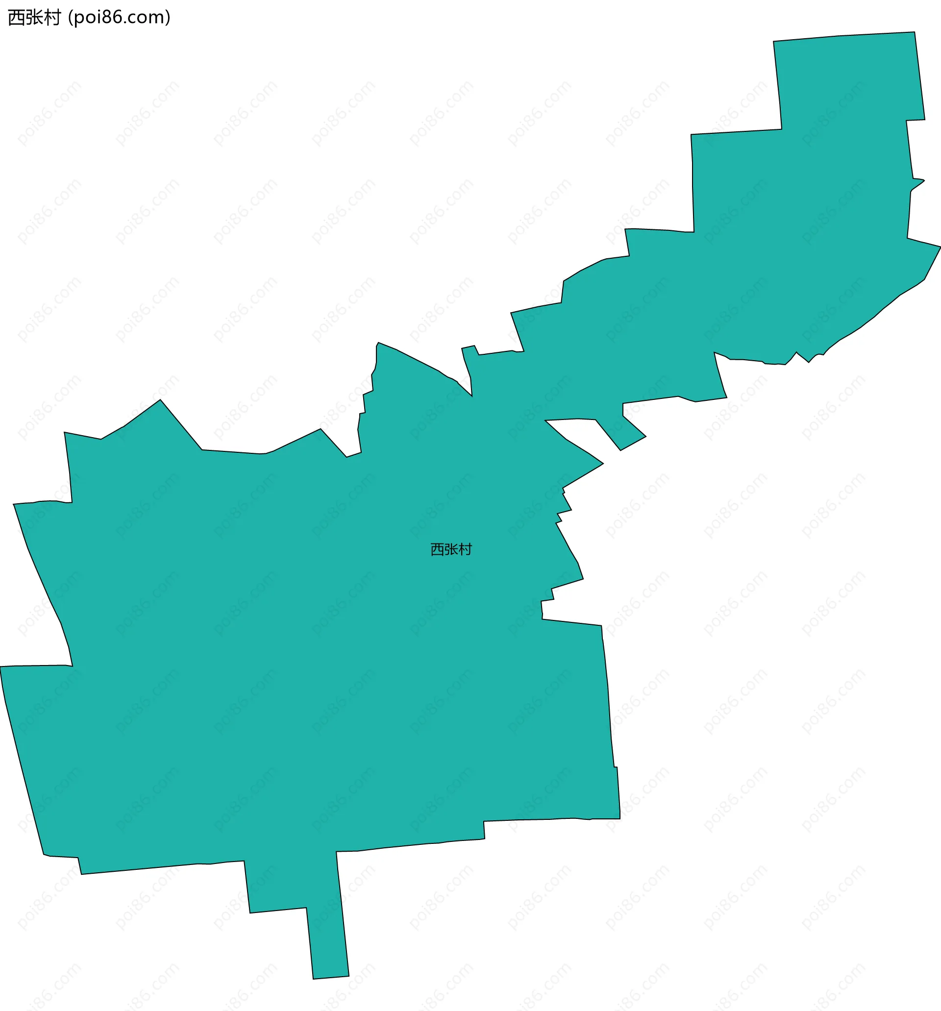 西张村边界地图