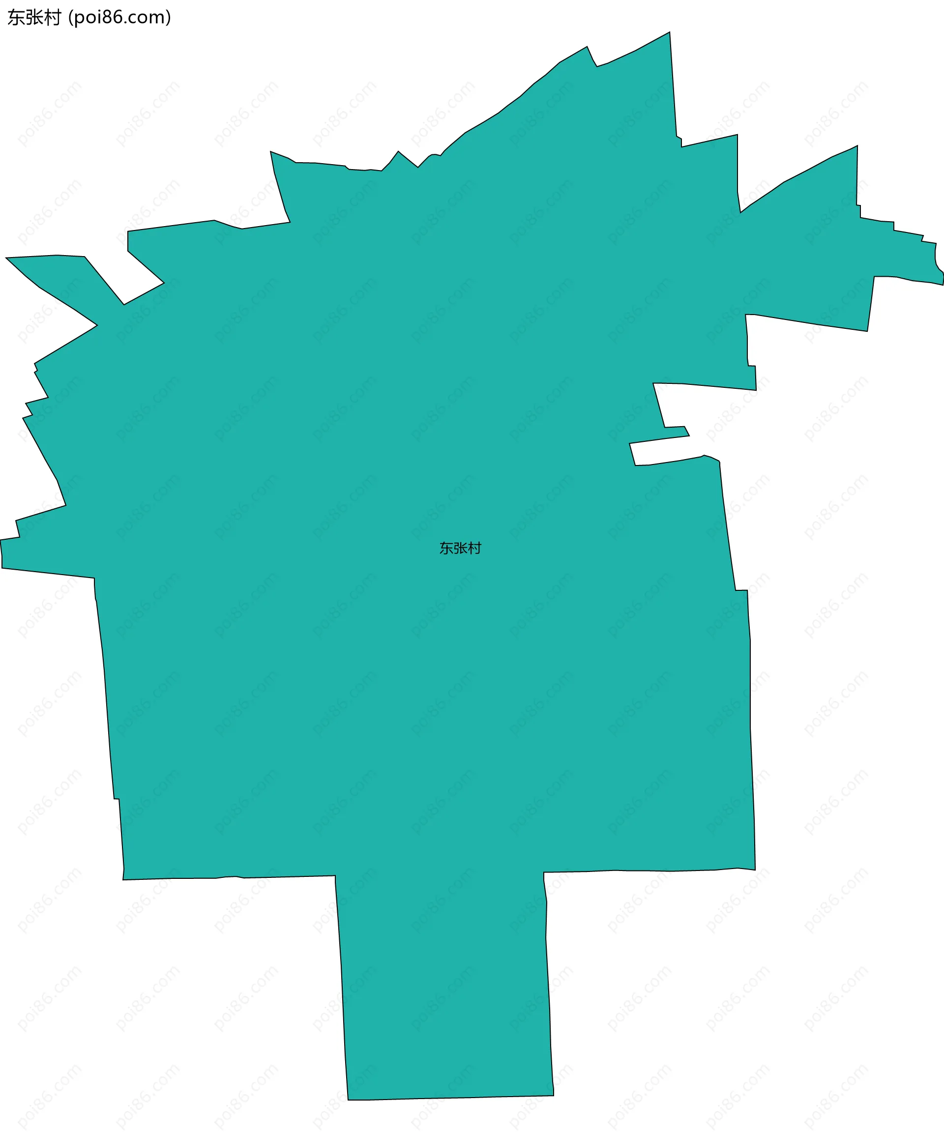 东张村边界地图