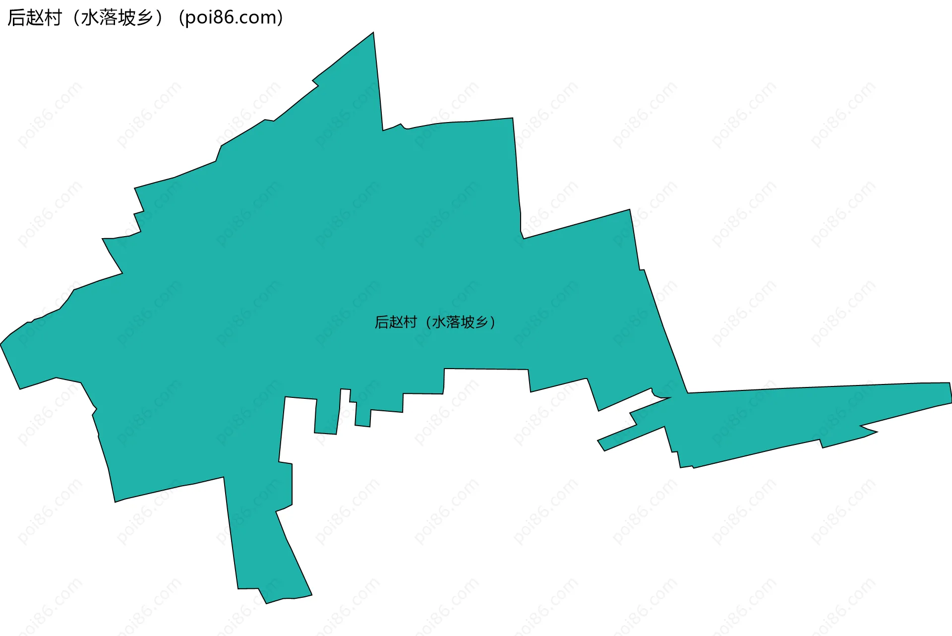 后赵村（水落坡乡）边界地图