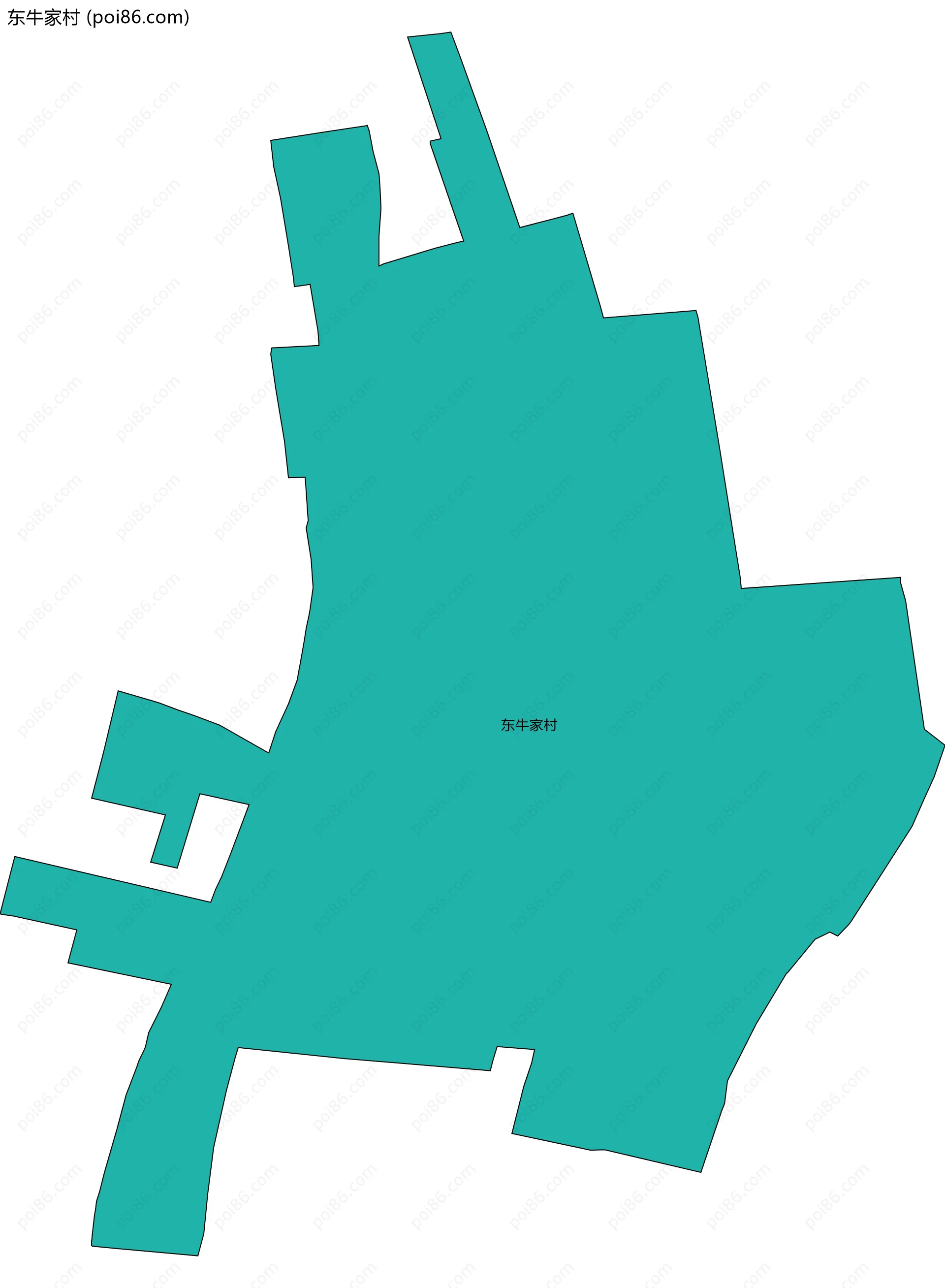 东牛家村边界地图