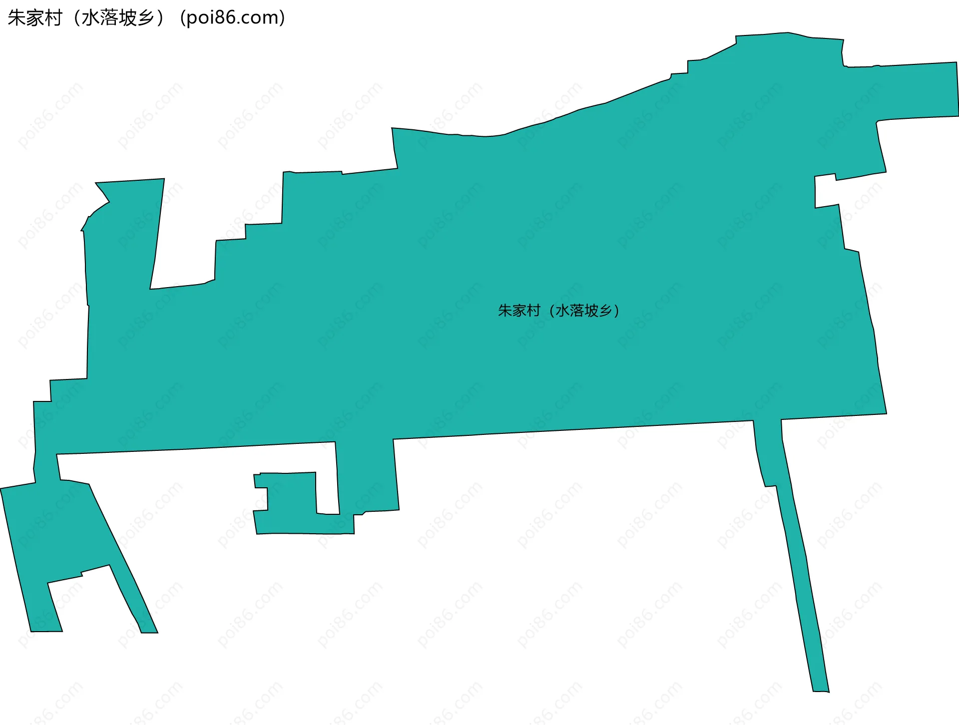 朱家村（水落坡乡）边界地图
