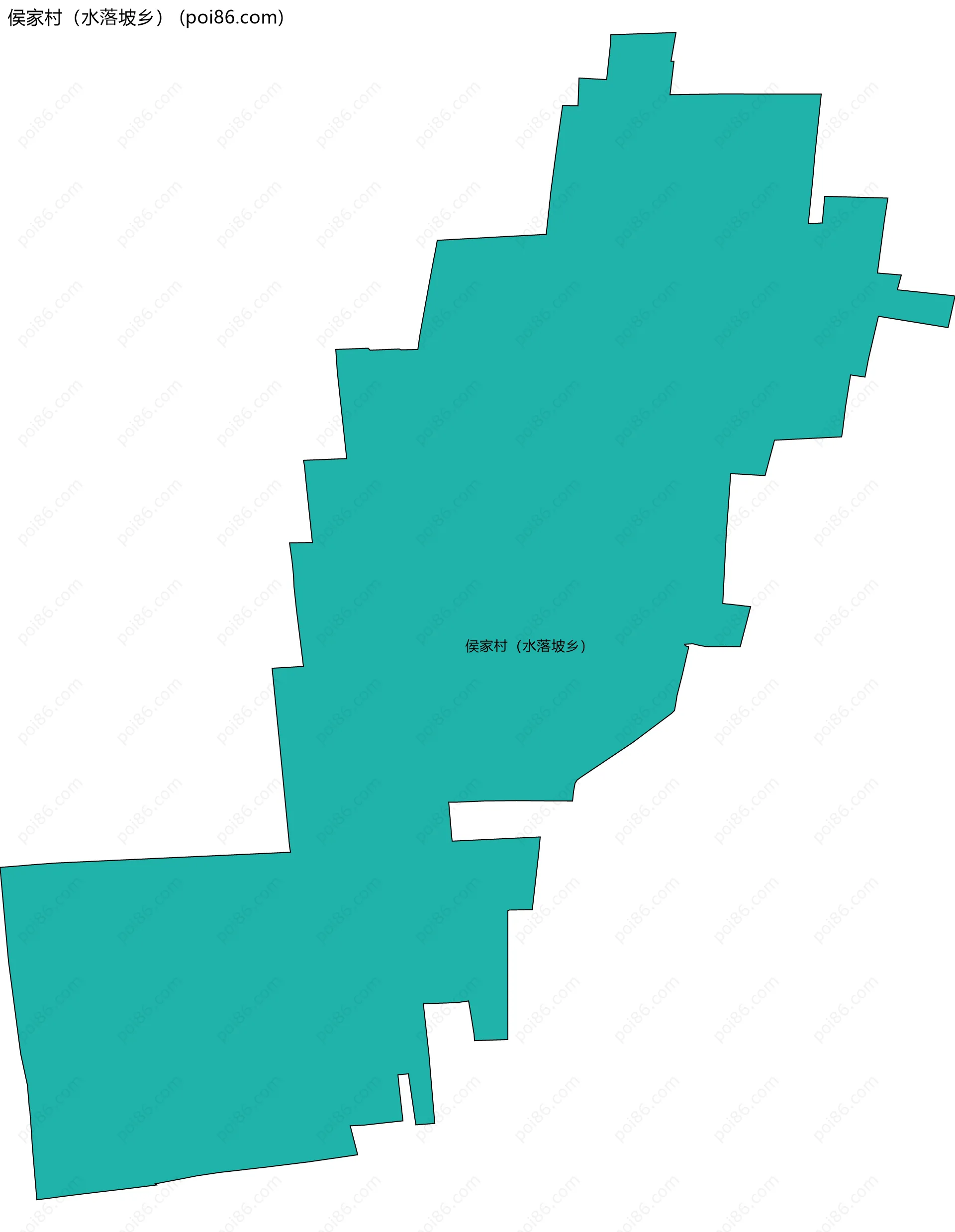 侯家村（水落坡乡）边界地图