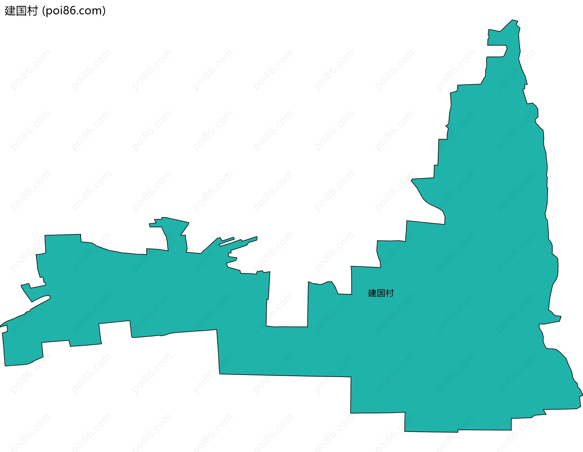 建国村边界地图