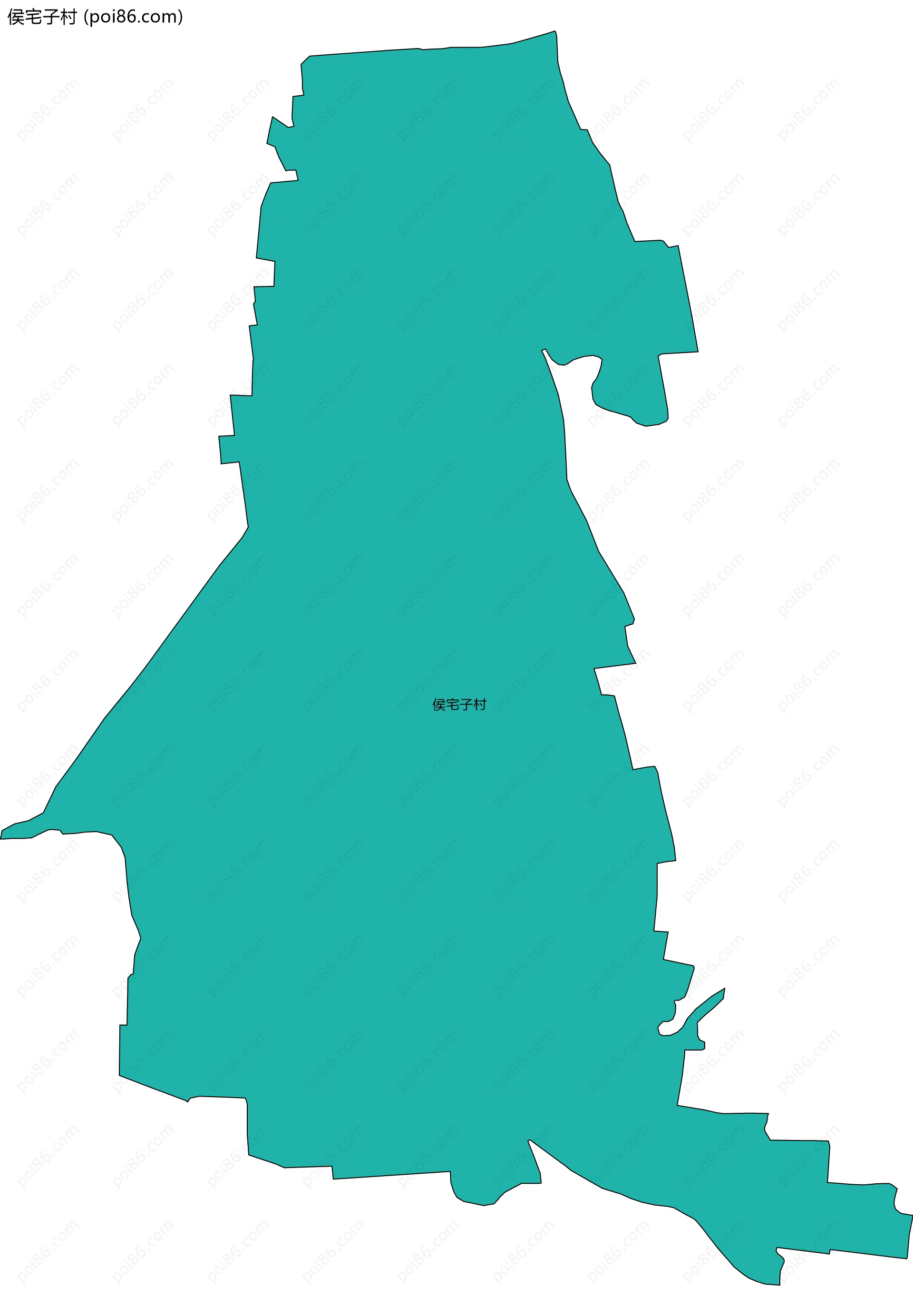 侯宅子村边界地图