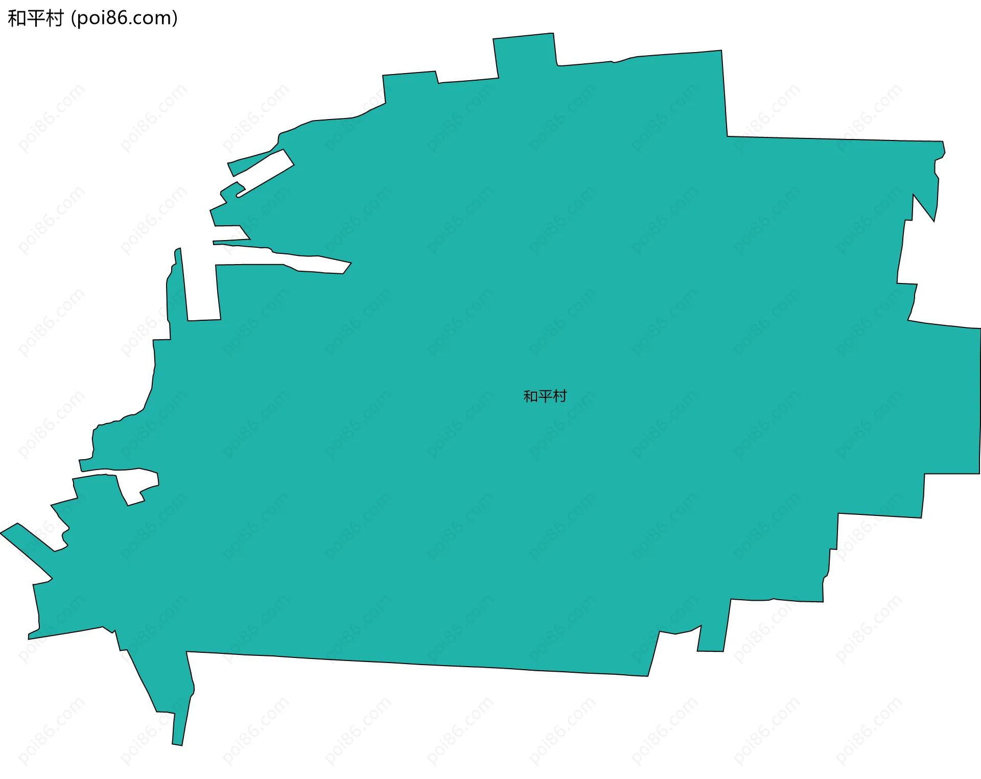 和平村边界地图