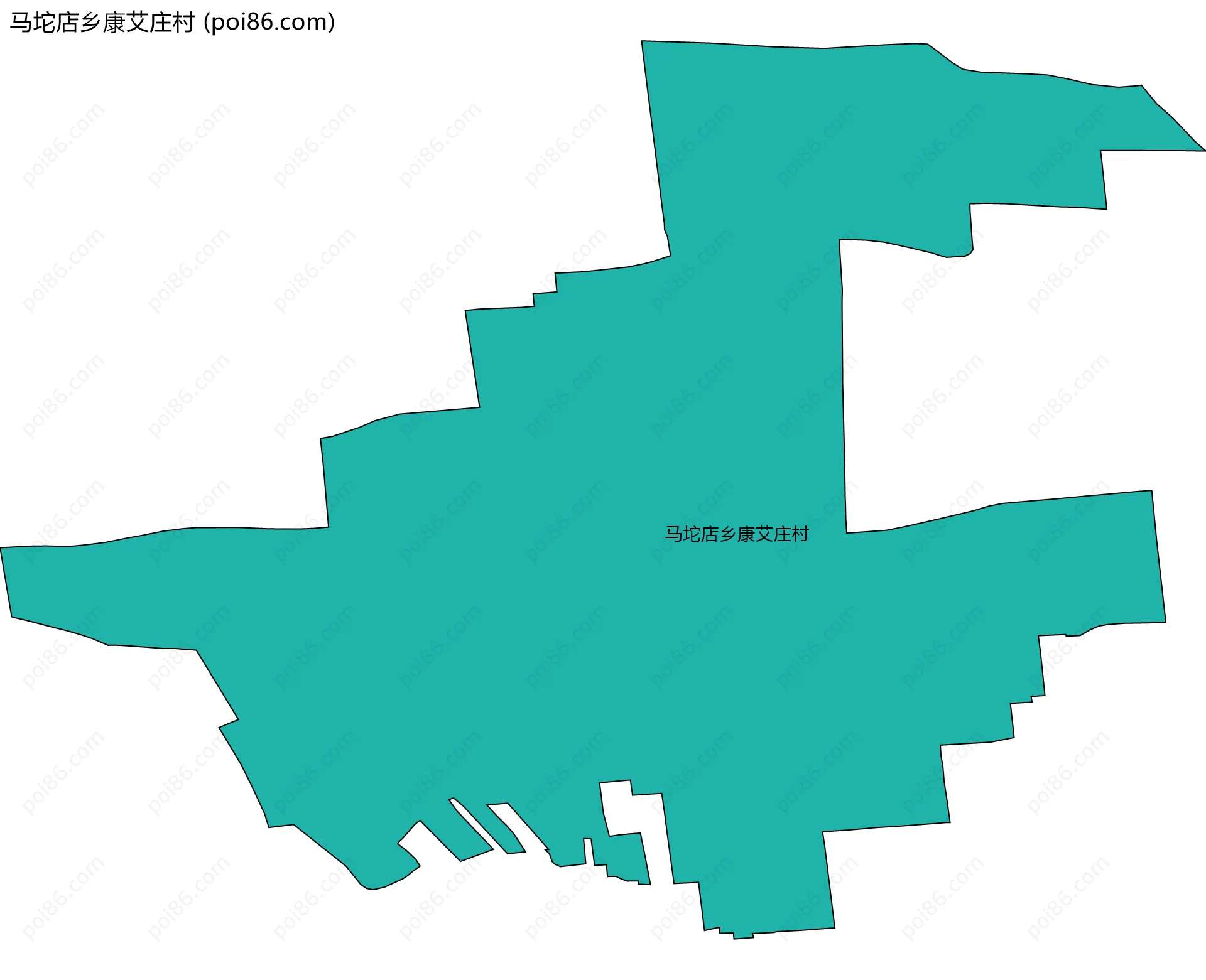 马坨店乡康艾庄村边界地图