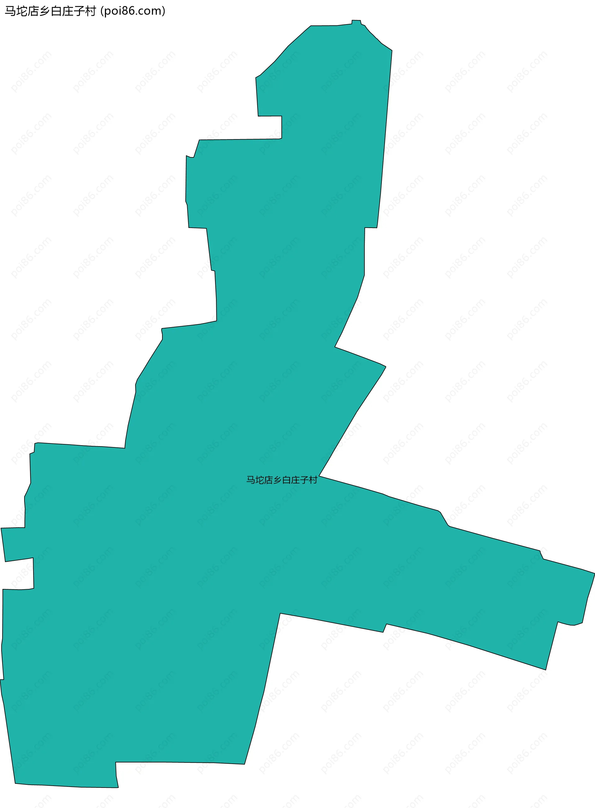 马坨店乡白庄子村边界地图