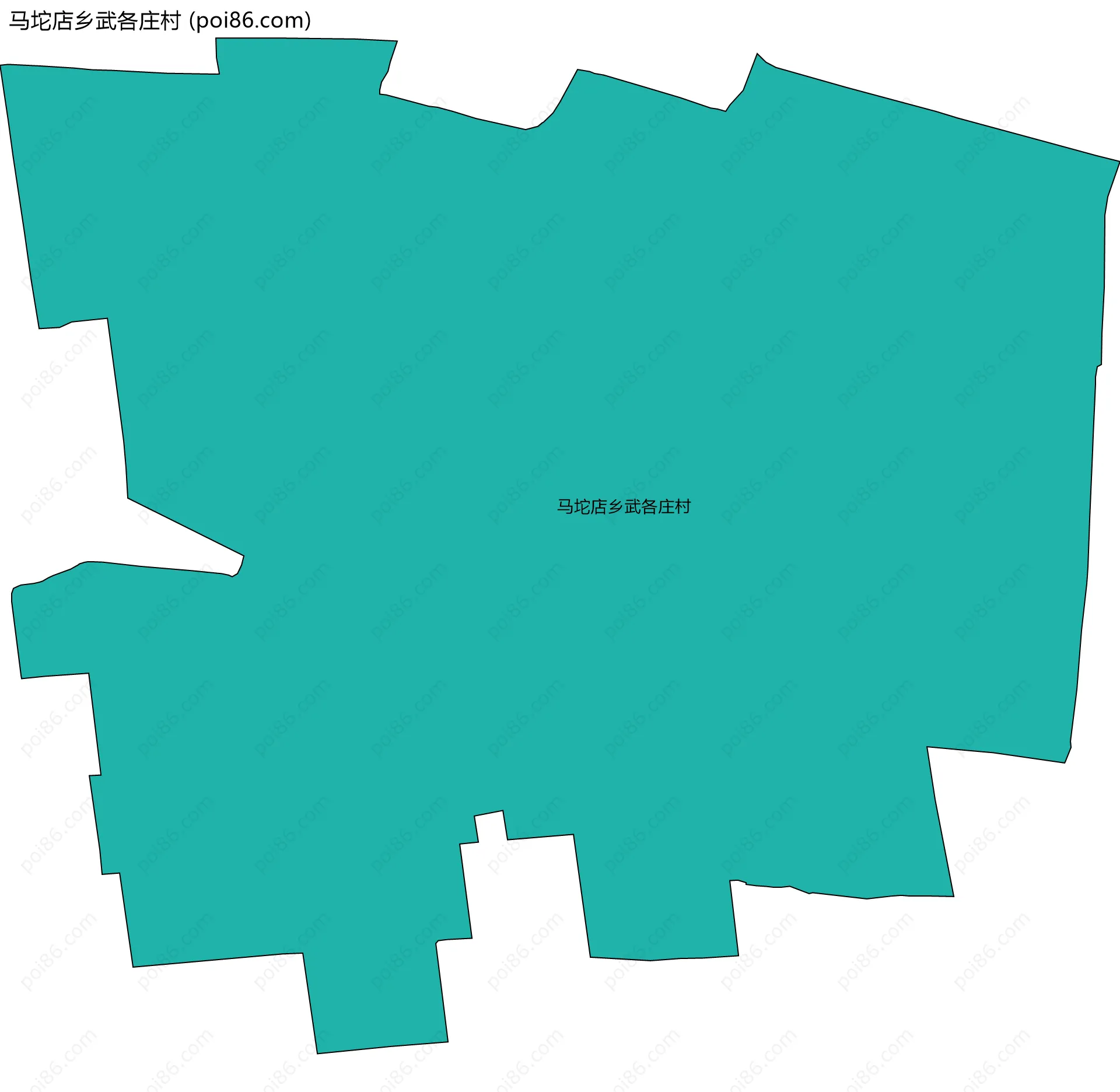 马坨店乡武各庄村边界地图