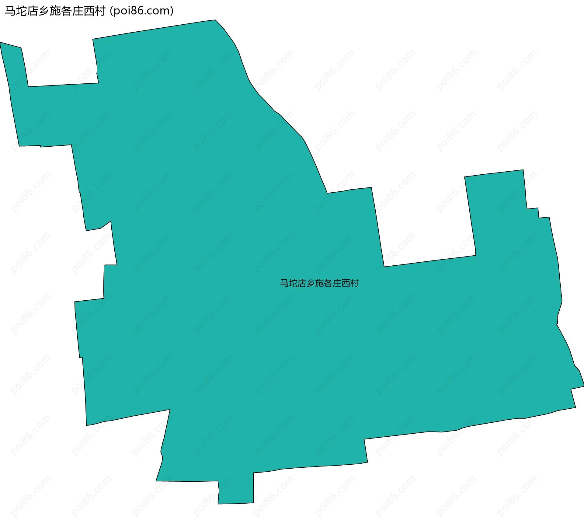 马坨店乡施各庄西村边界地图