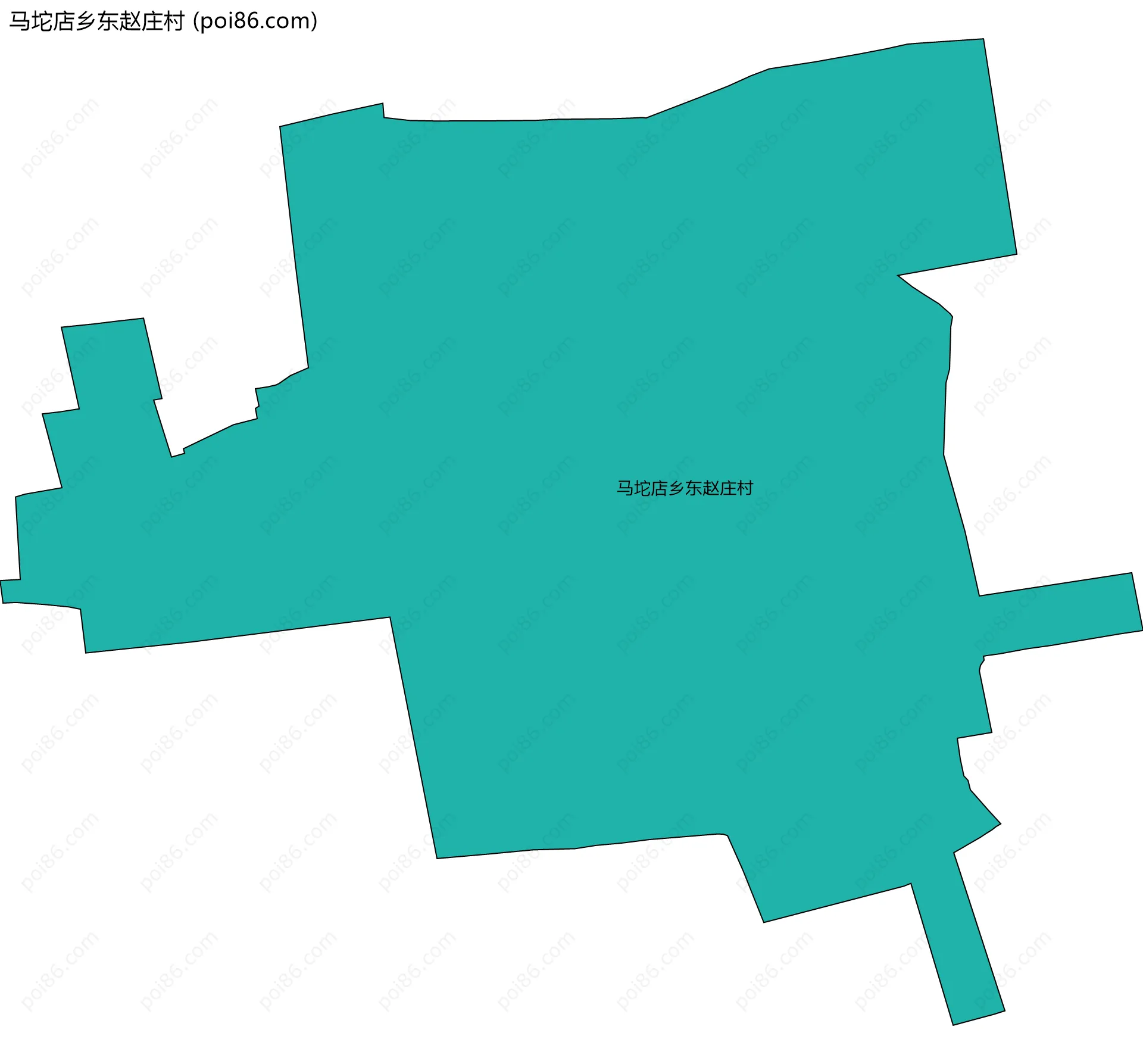 马坨店乡东赵庄村边界地图