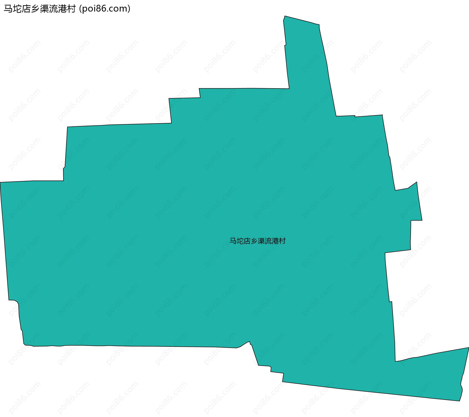 马坨店乡渠流港村边界地图