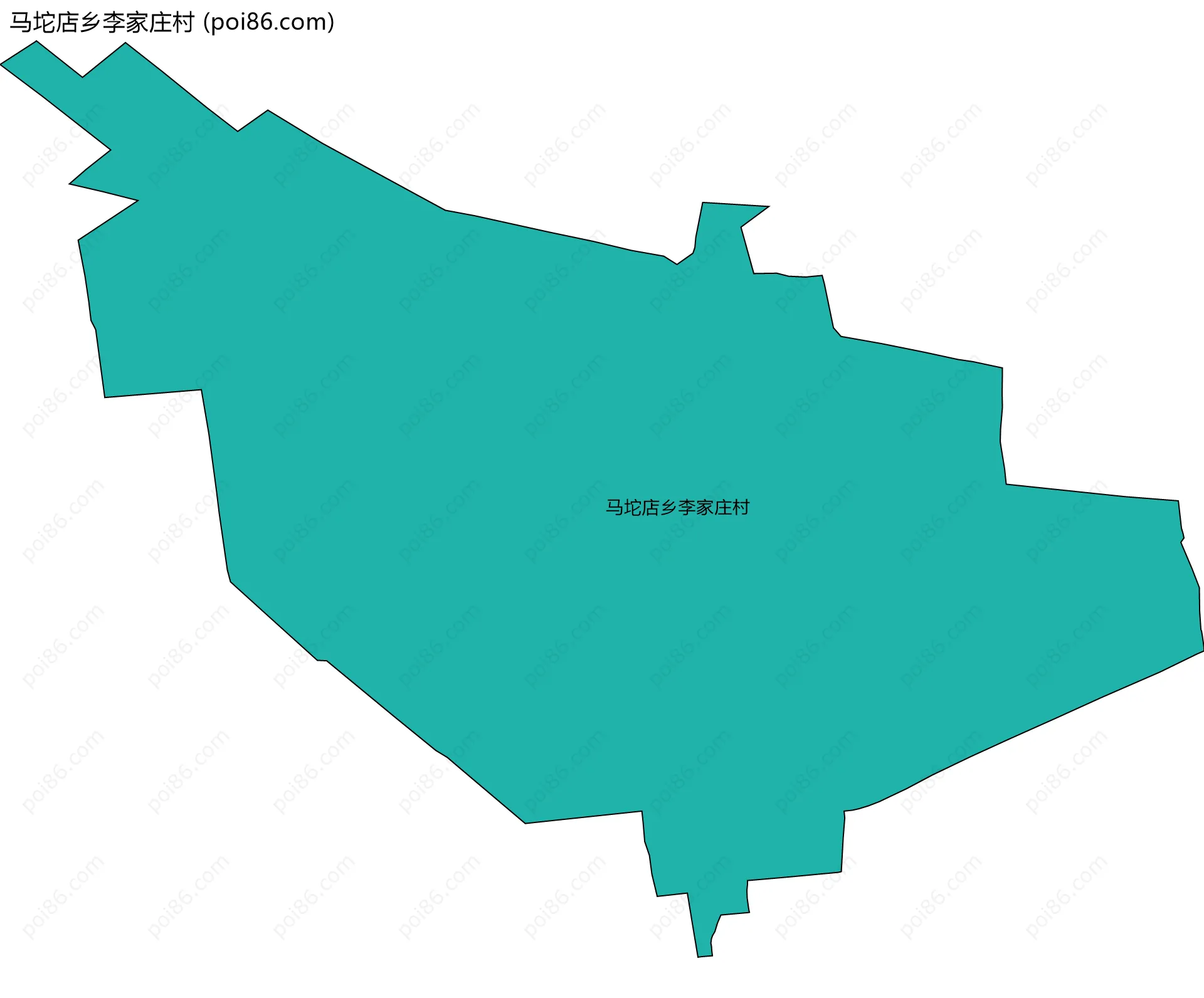 马坨店乡李家庄村边界地图