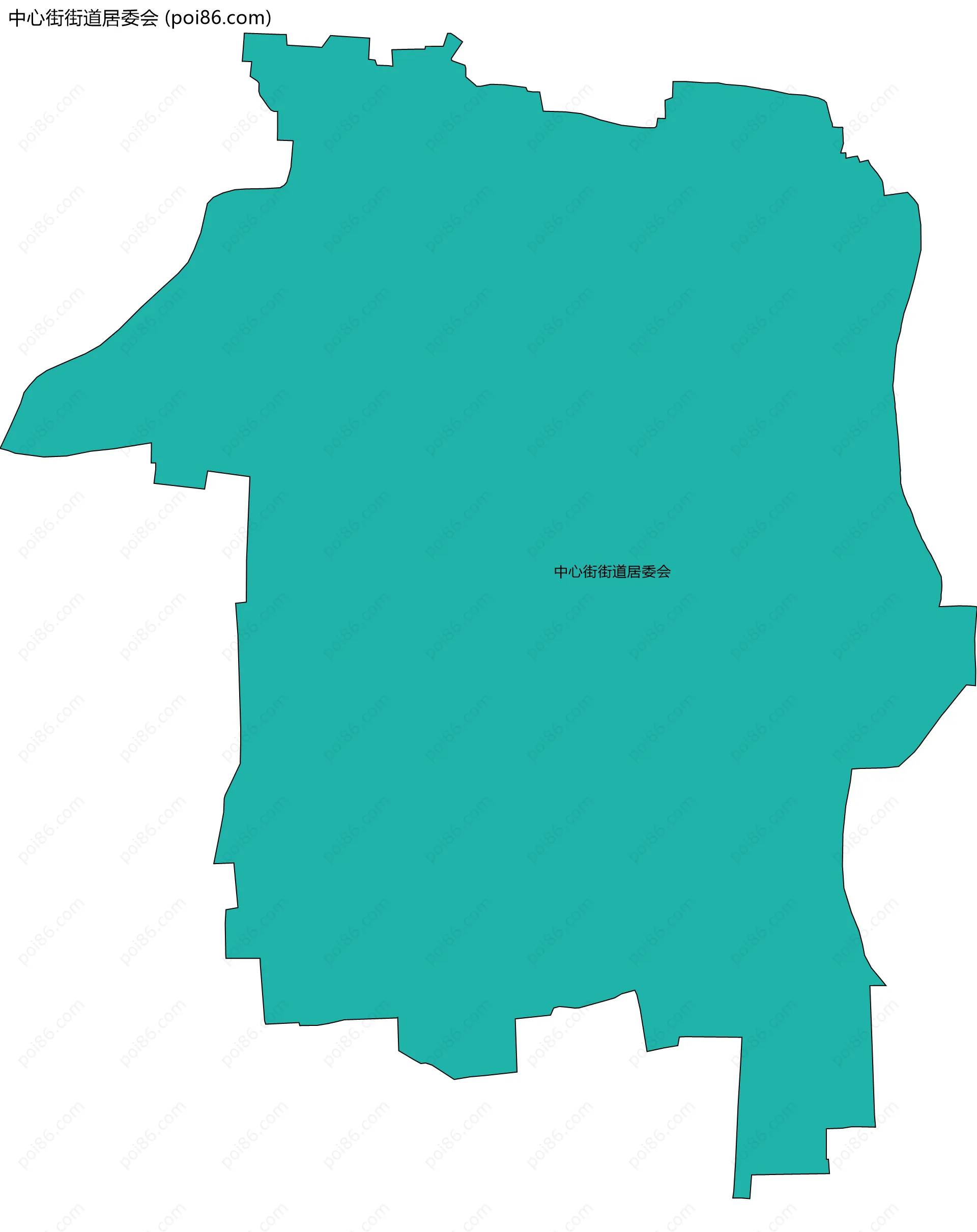 中心街街道居委会边界地图