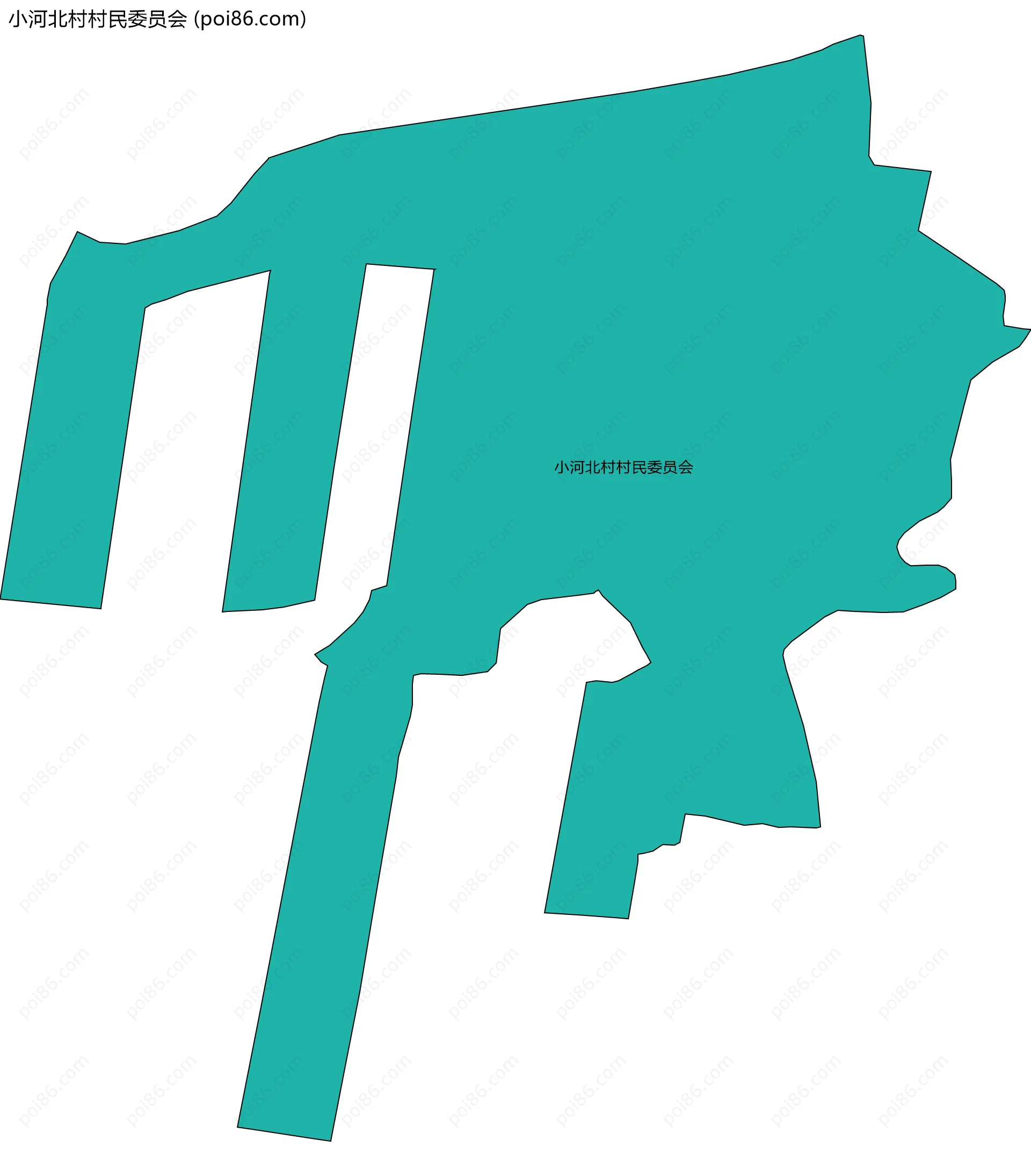 小河北村村民委员会边界地图