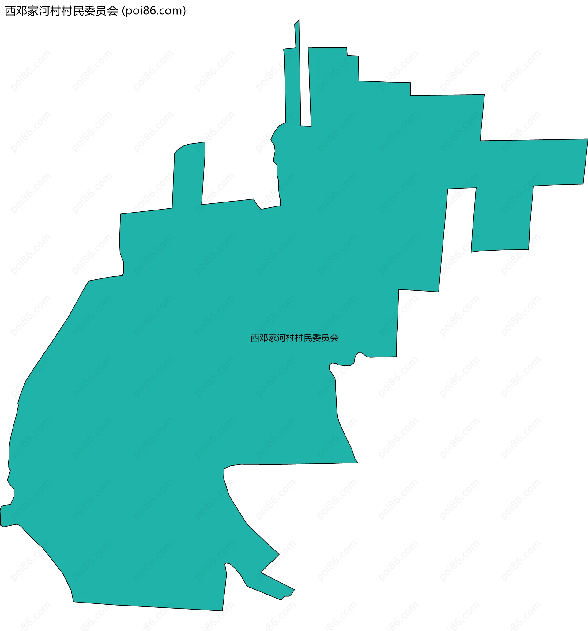 西邓家河村村民委员会边界地图