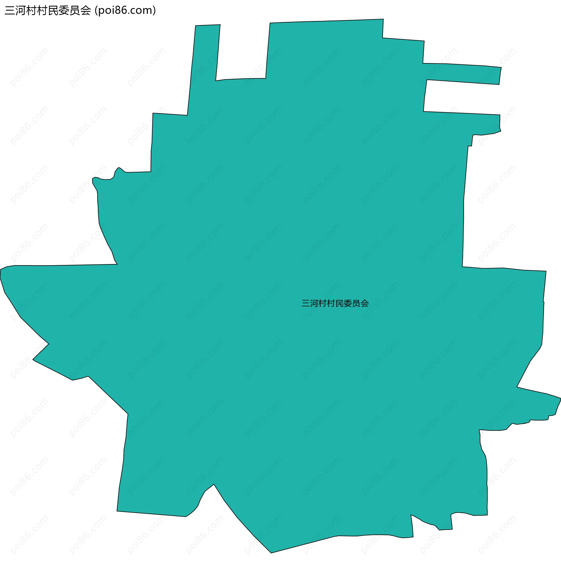 三河村村民委员会边界地图