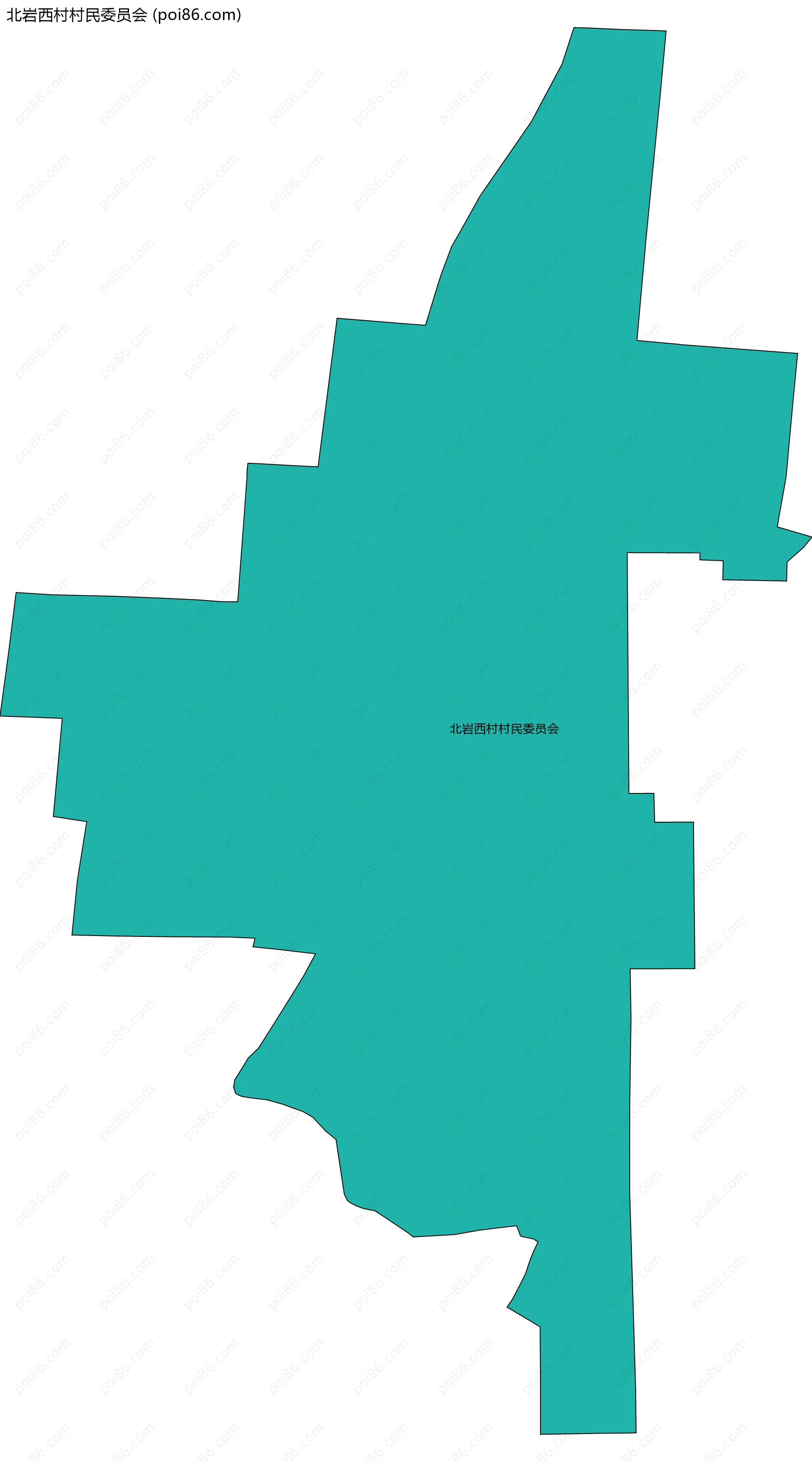 北岩西村村民委员会边界地图