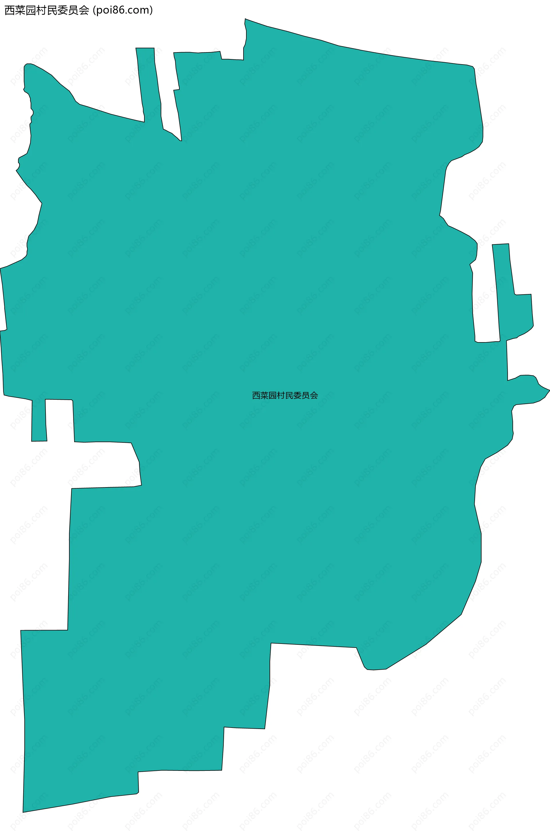 西菜园村民委员会边界地图