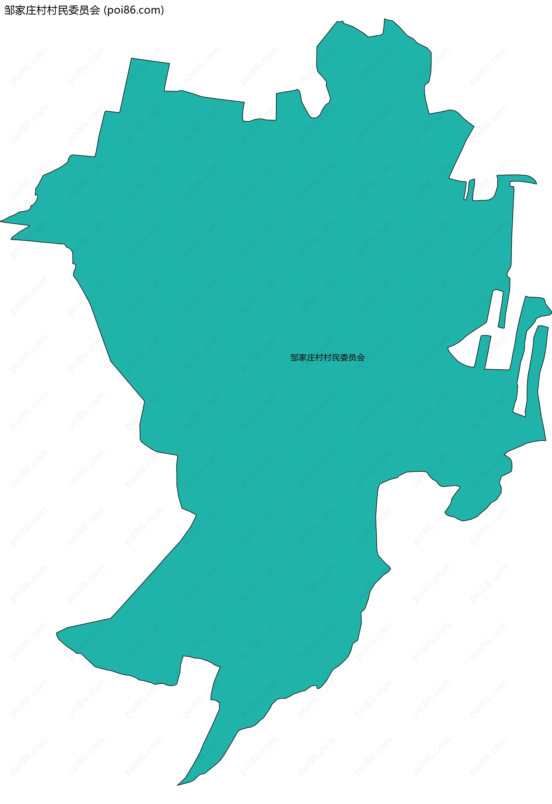 邹家庄村村民委员会边界地图