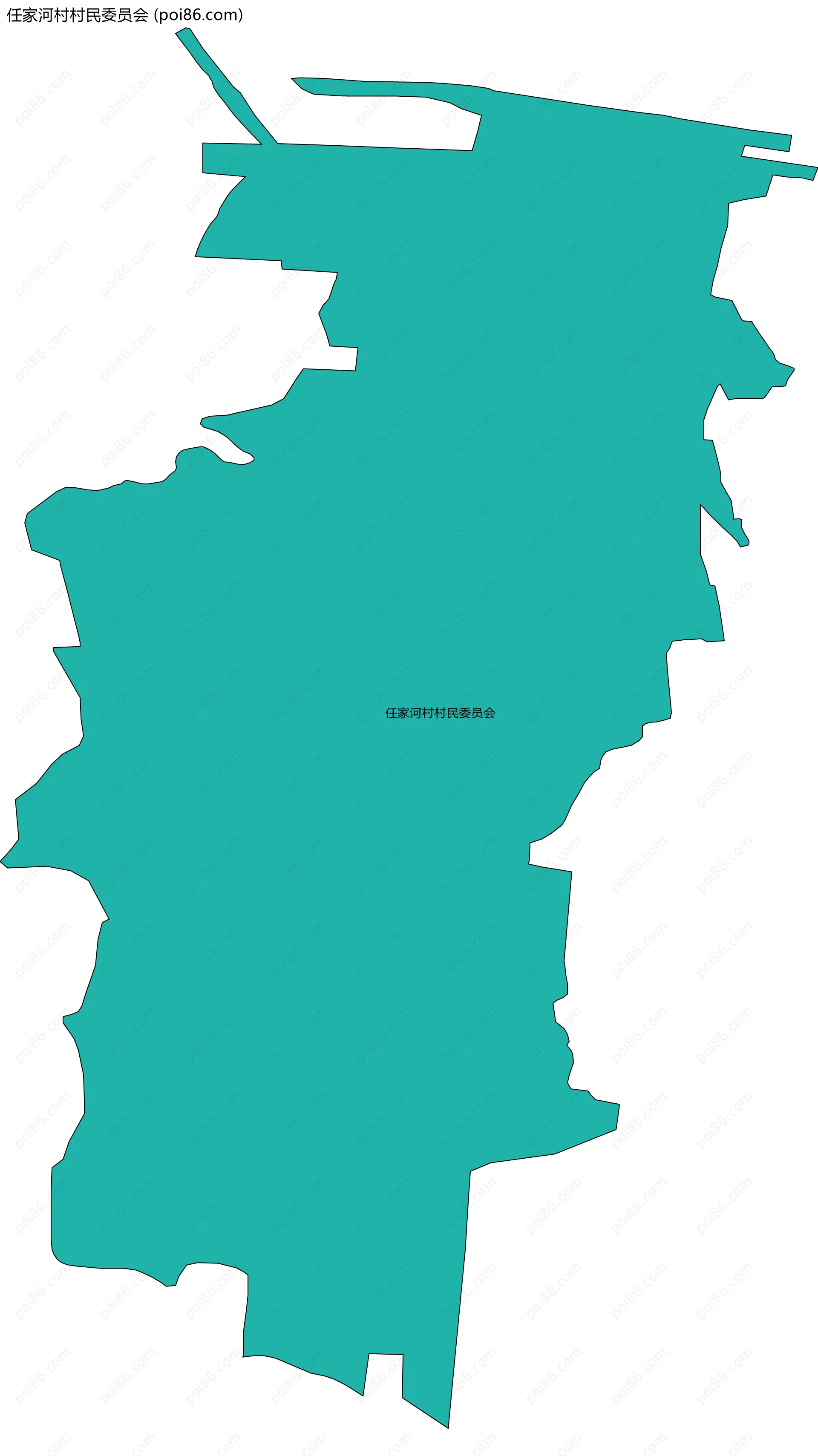 任家河村村民委员会边界地图