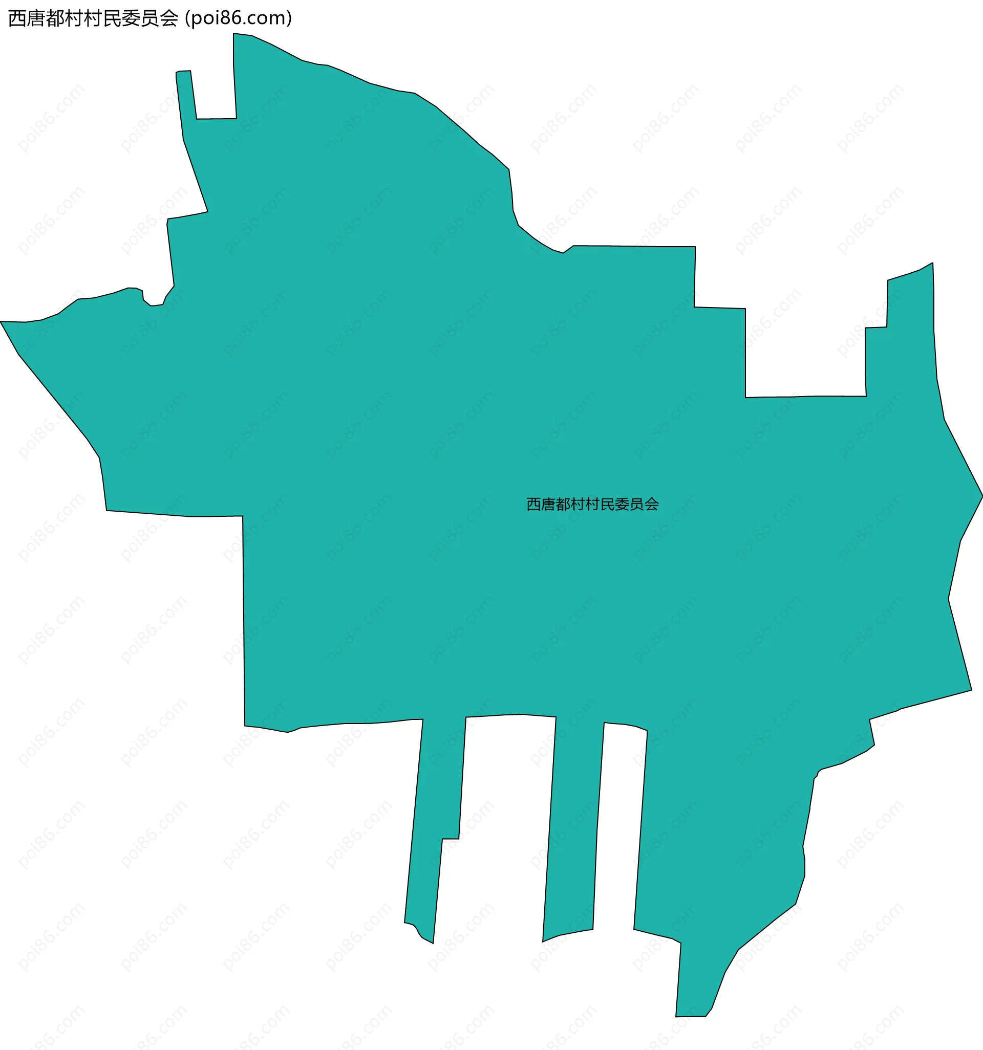 西唐都村村民委员会边界地图