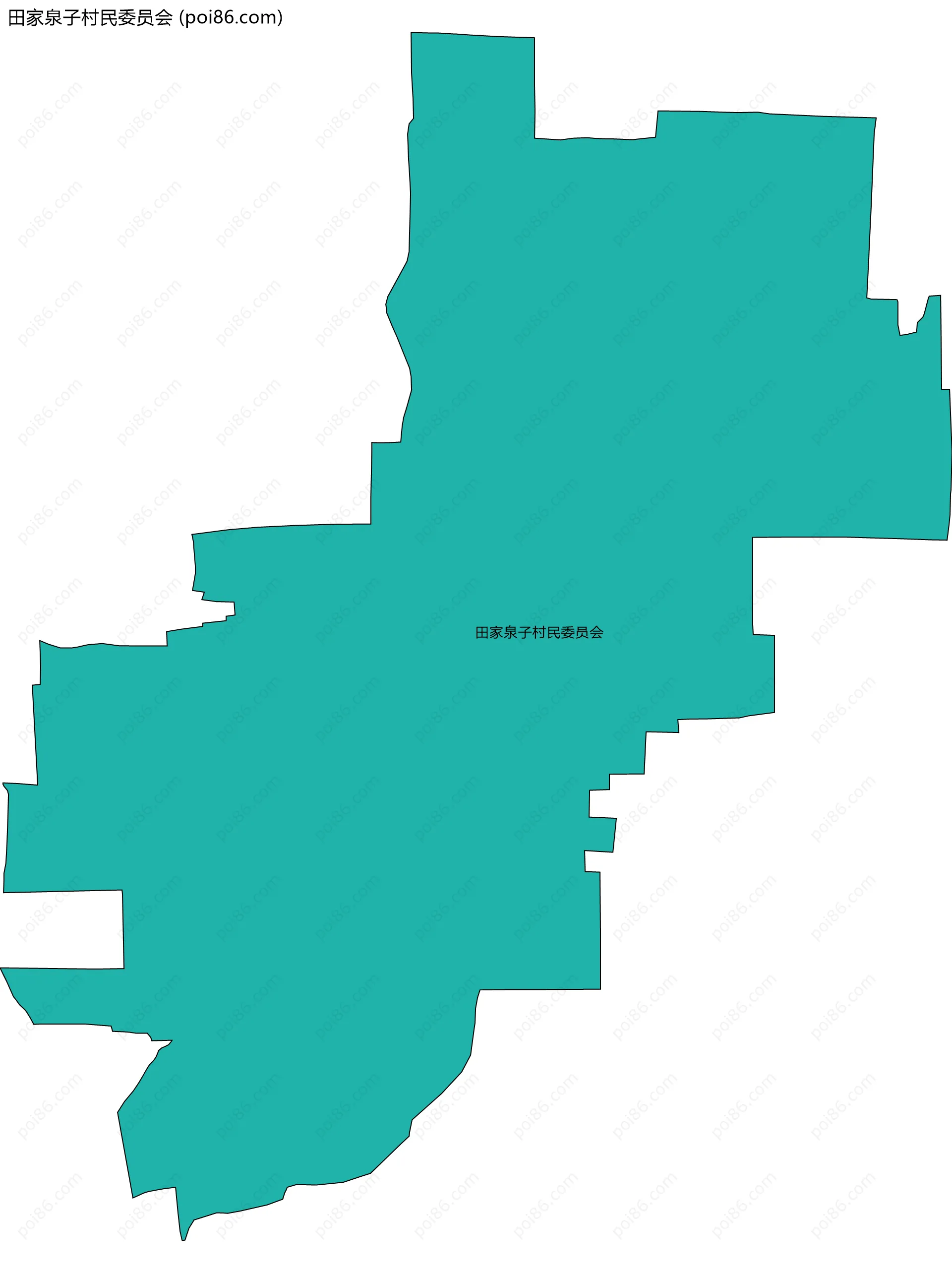 田家泉子村民委员会边界地图