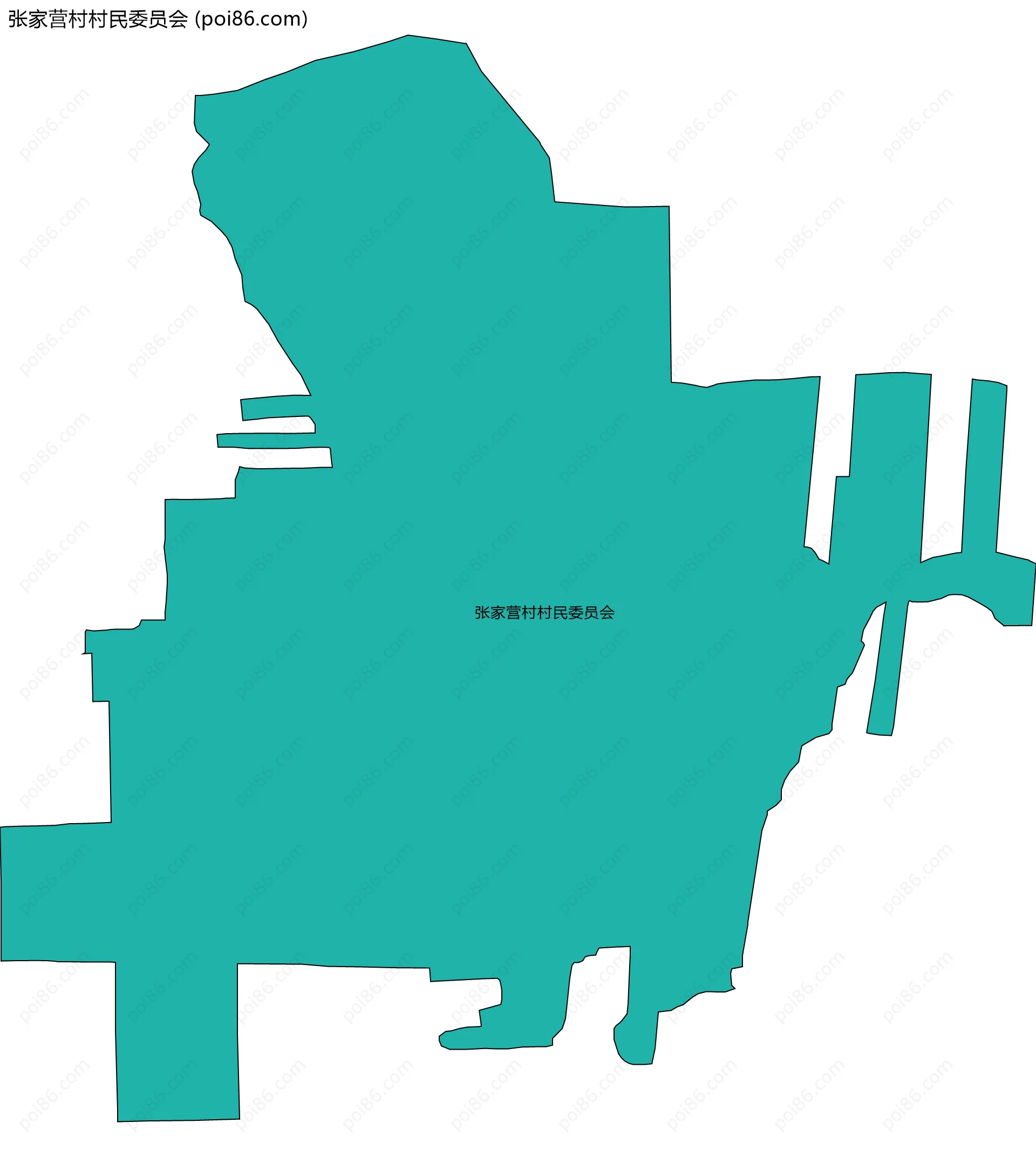 张家营村村民委员会边界地图