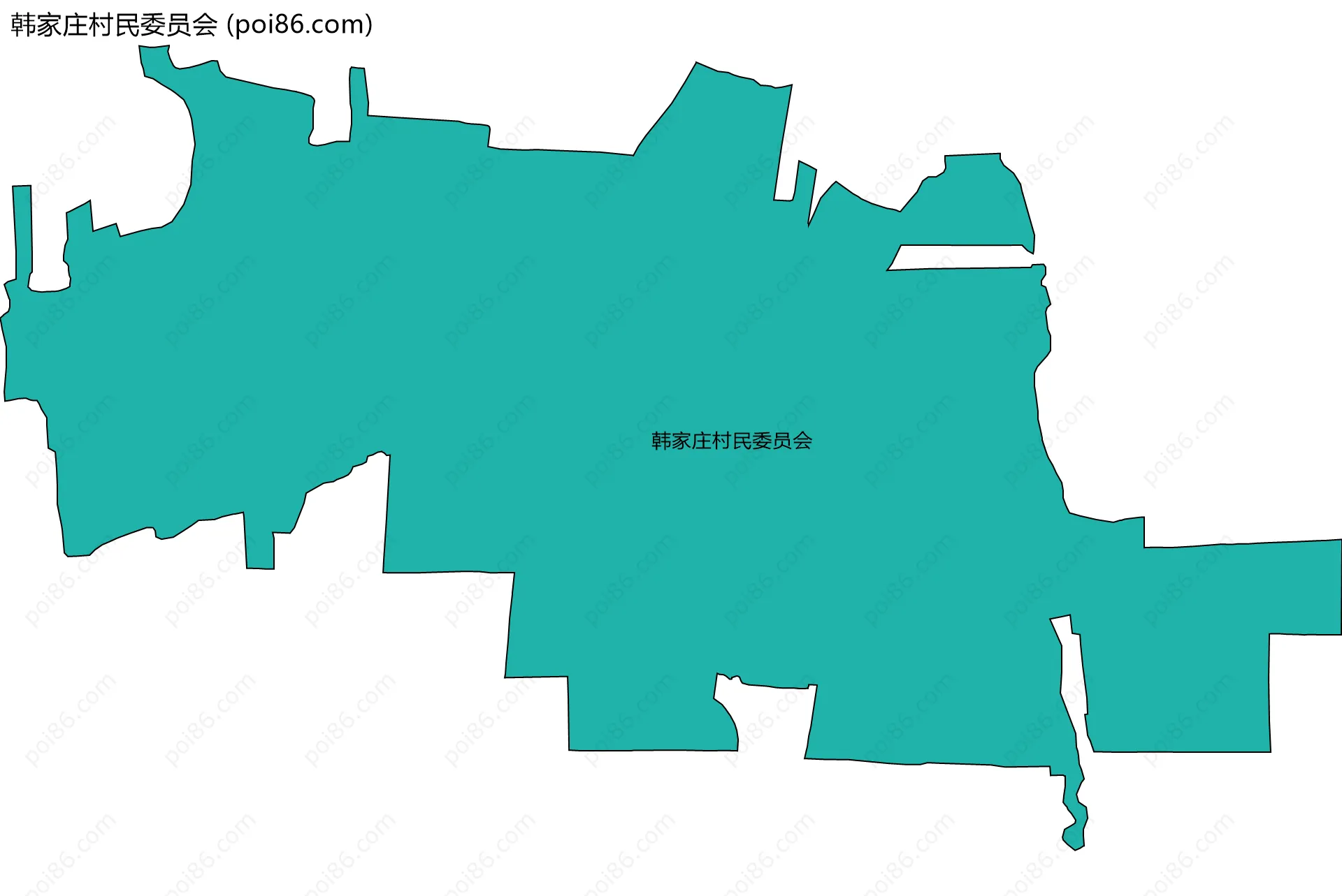韩家庄村民委员会边界地图