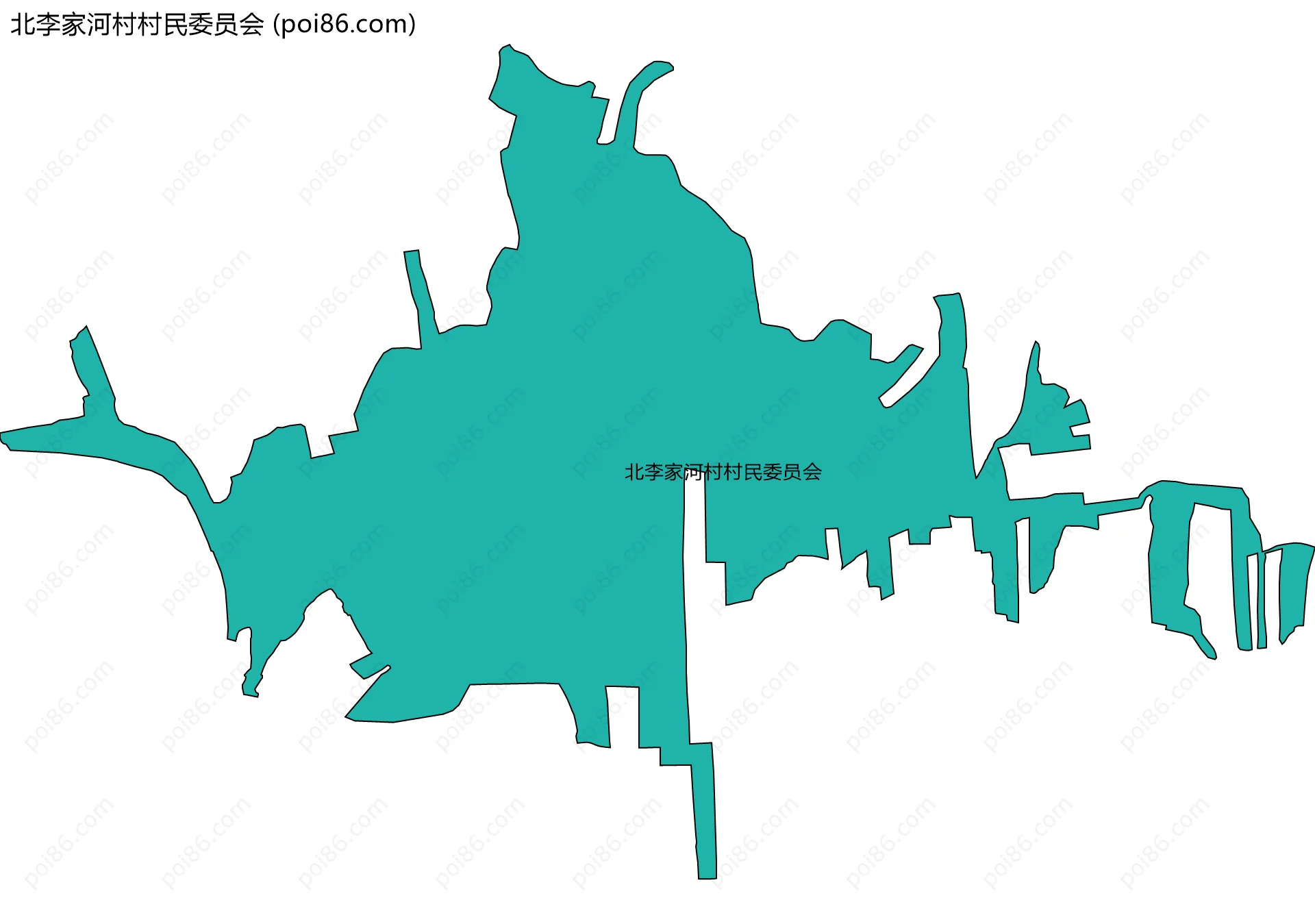 北李家河村村民委员会边界地图