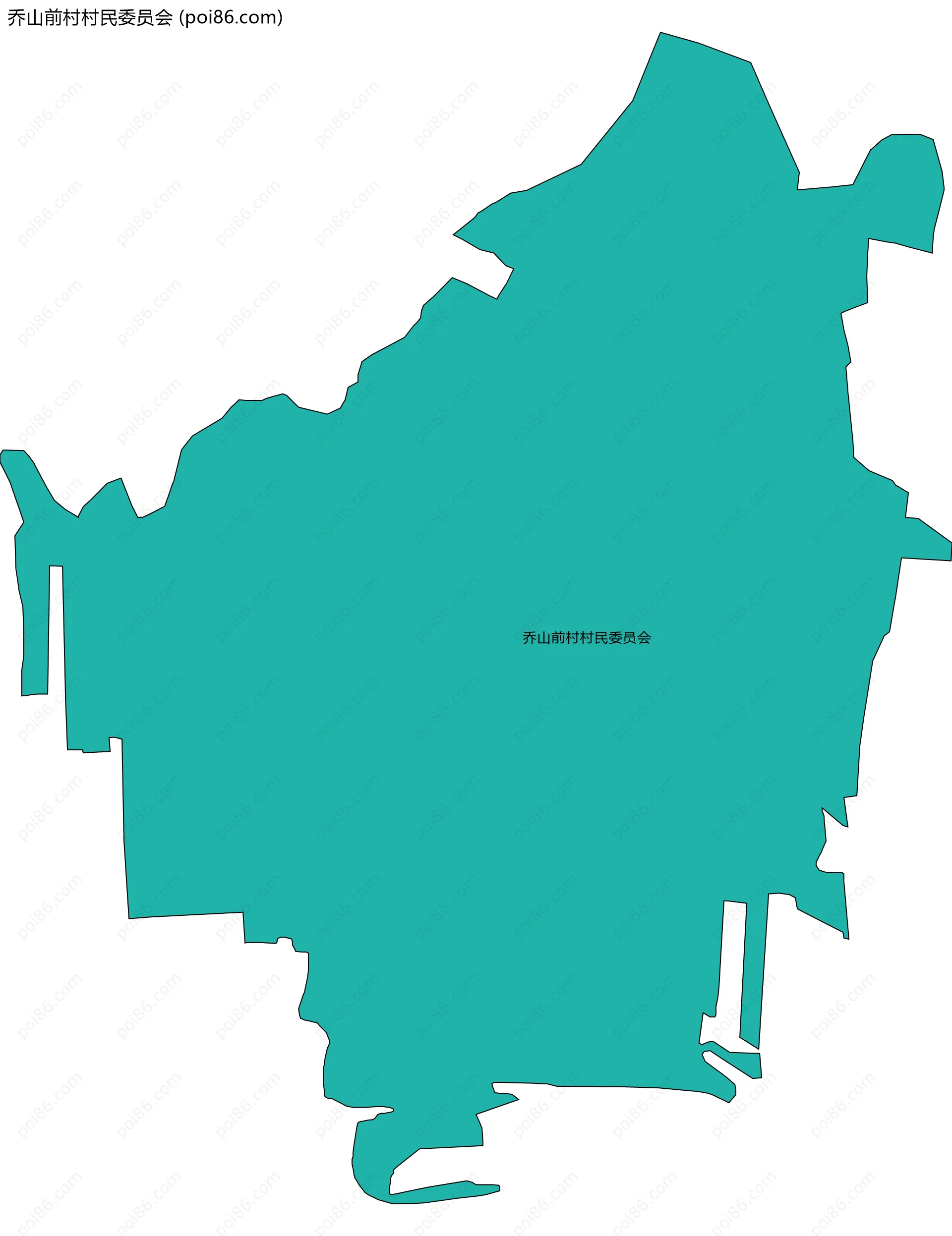 乔山前村村民委员会边界地图