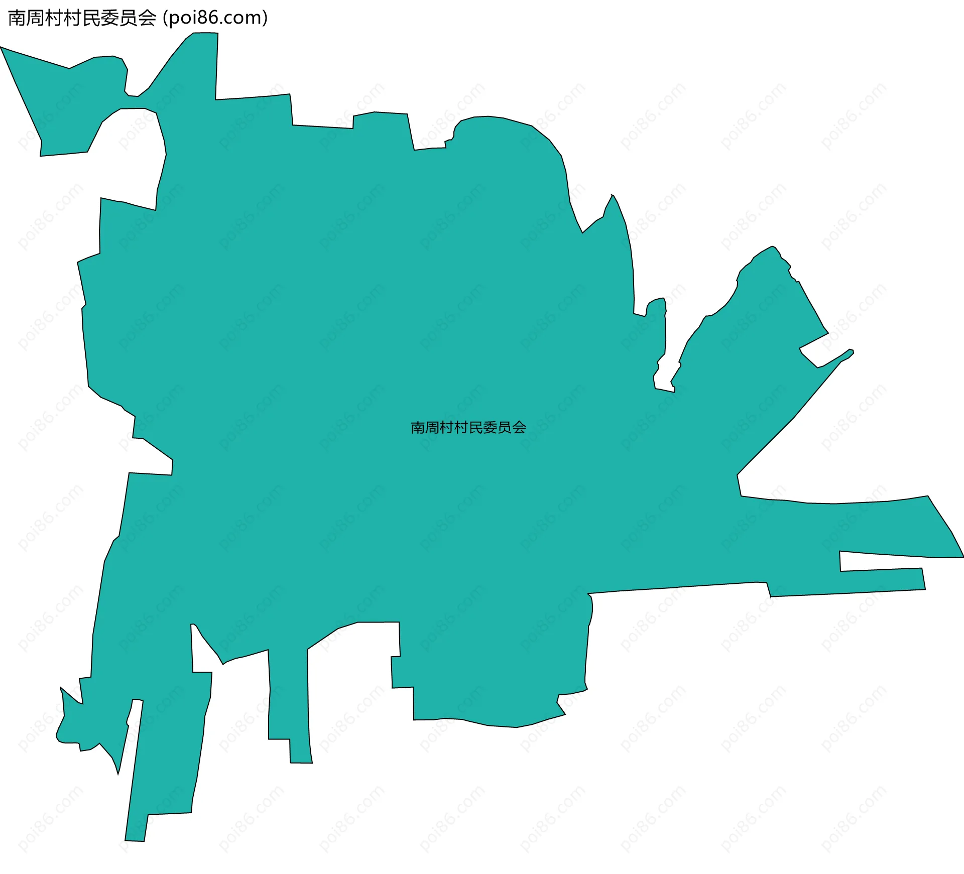 南周村村民委员会边界地图
