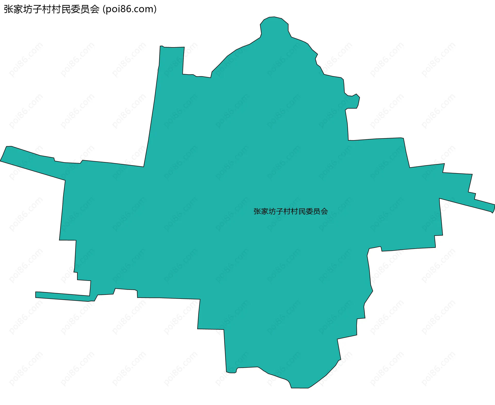 张家坊子村村民委员会边界地图