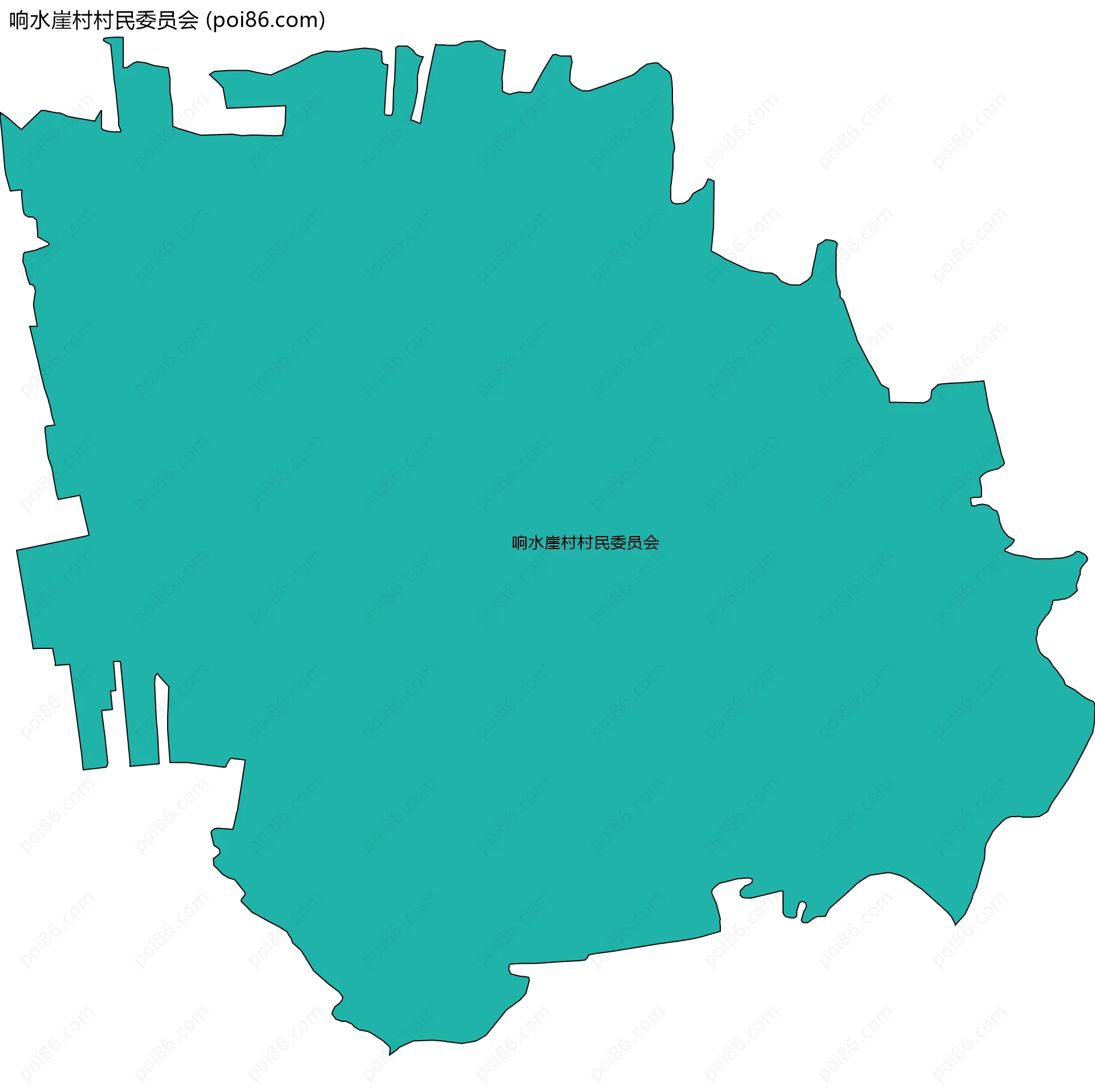 响水崖村村民委员会边界地图