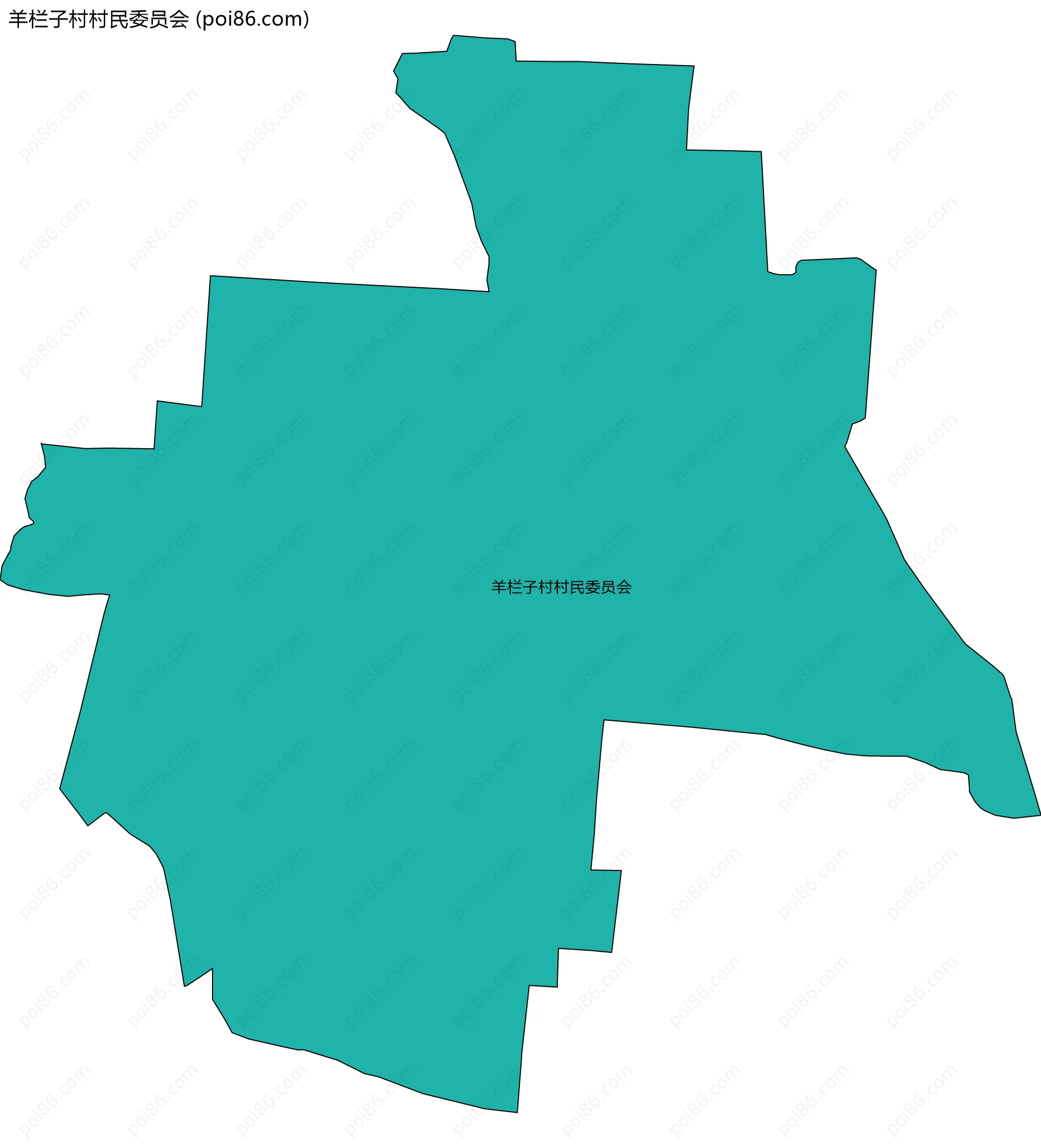 羊栏子村村民委员会边界地图