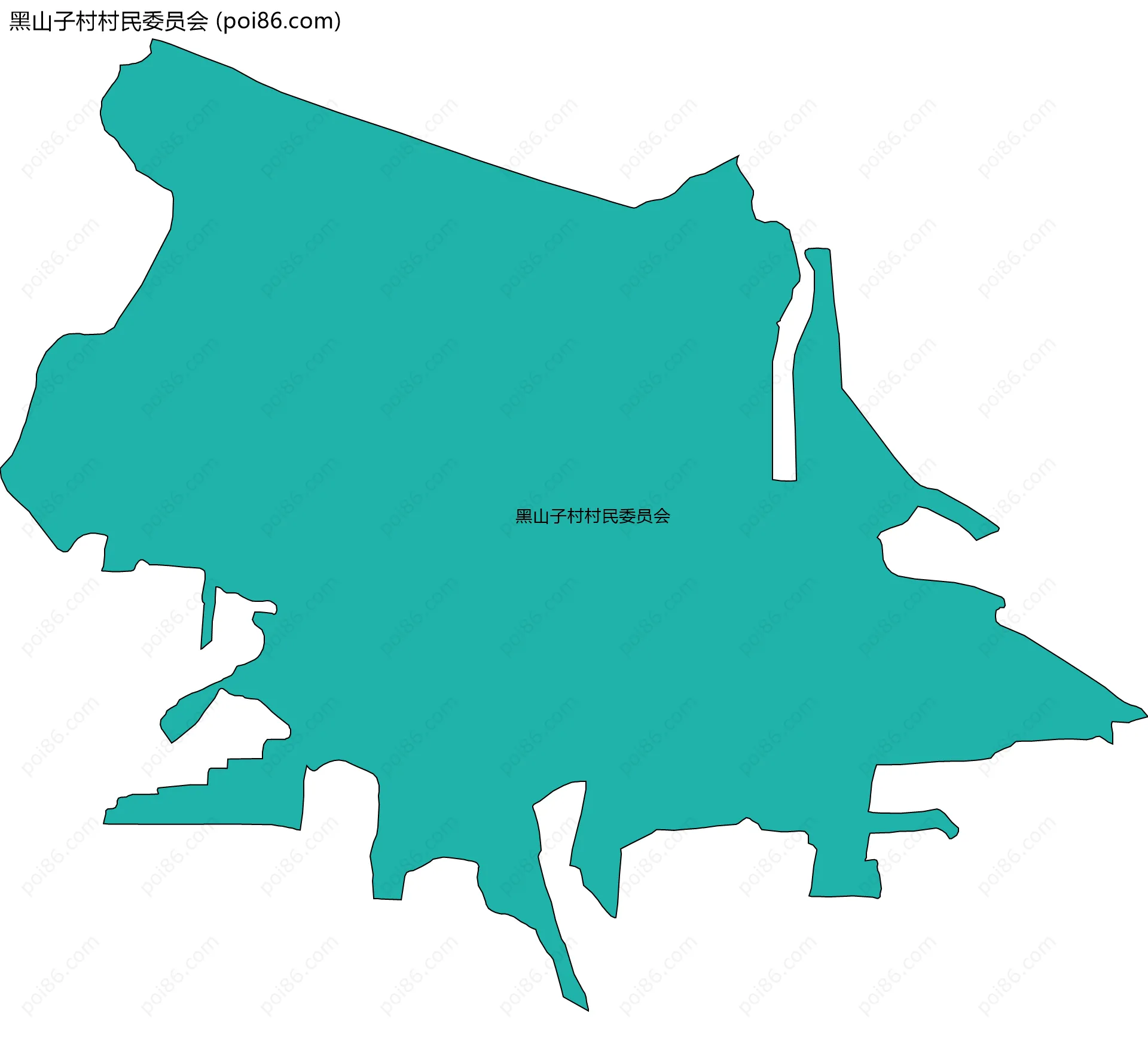 黑山子村村民委员会边界地图