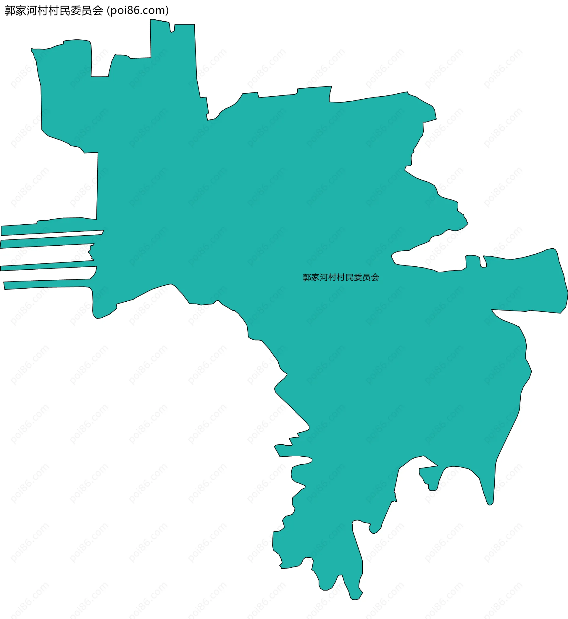 郭家河村村民委员会边界地图