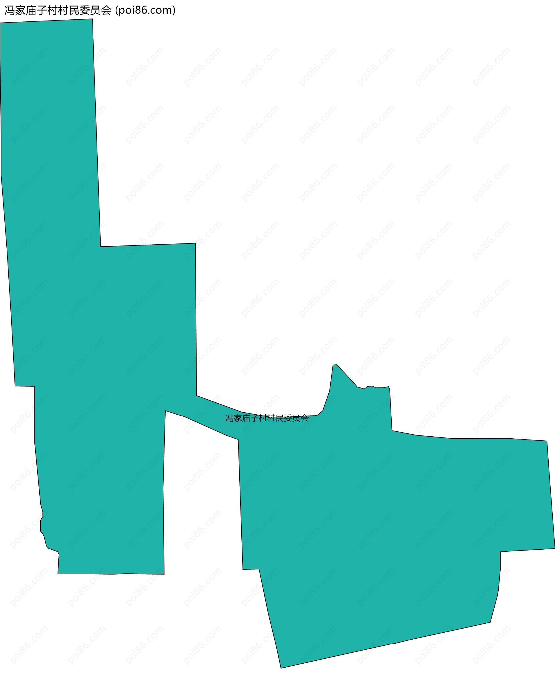 冯家庙子村村民委员会边界地图