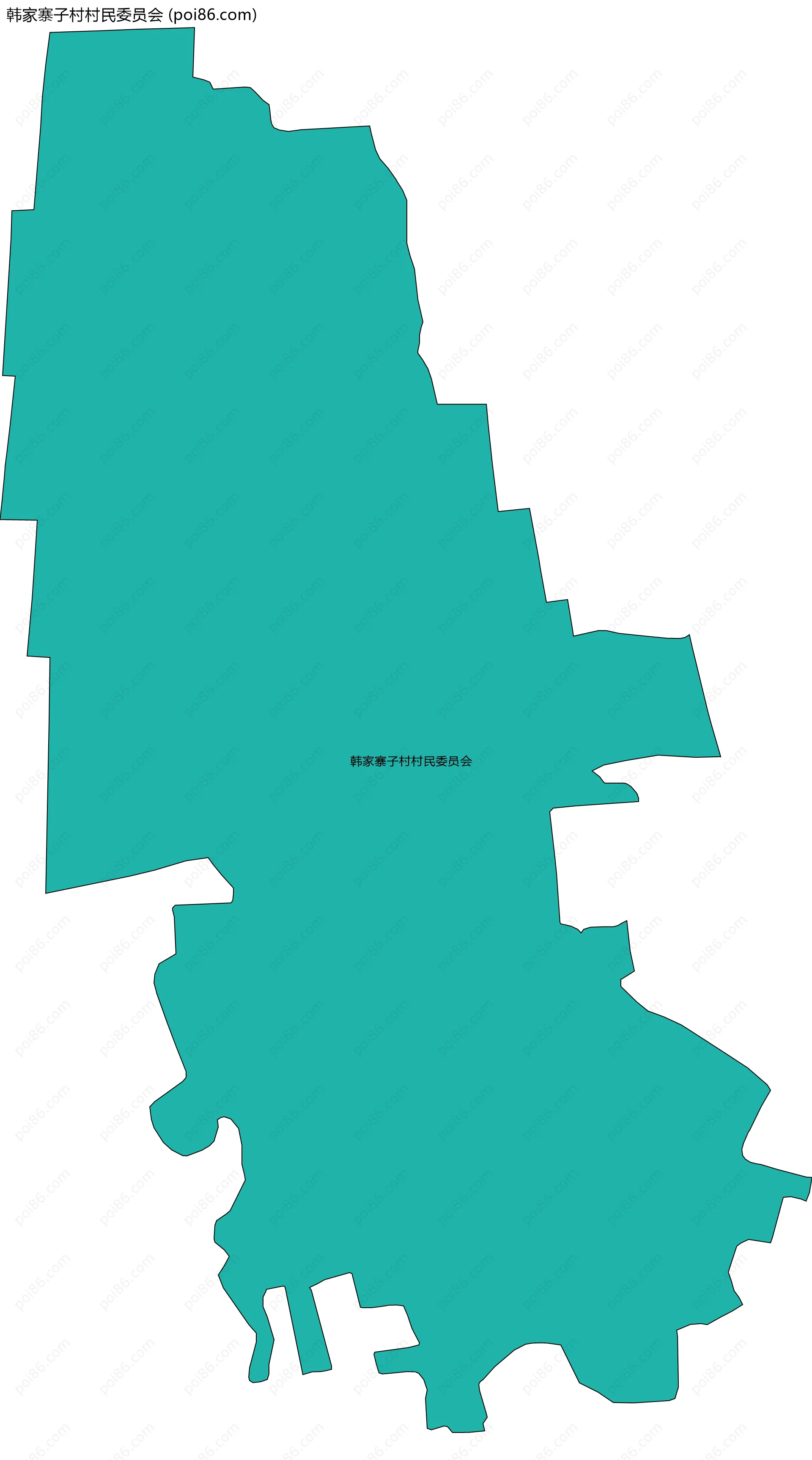 韩家寨子村村民委员会边界地图