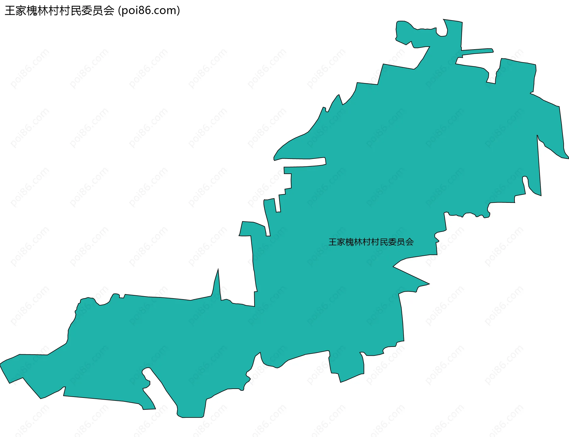 王家槐林村村民委员会边界地图
