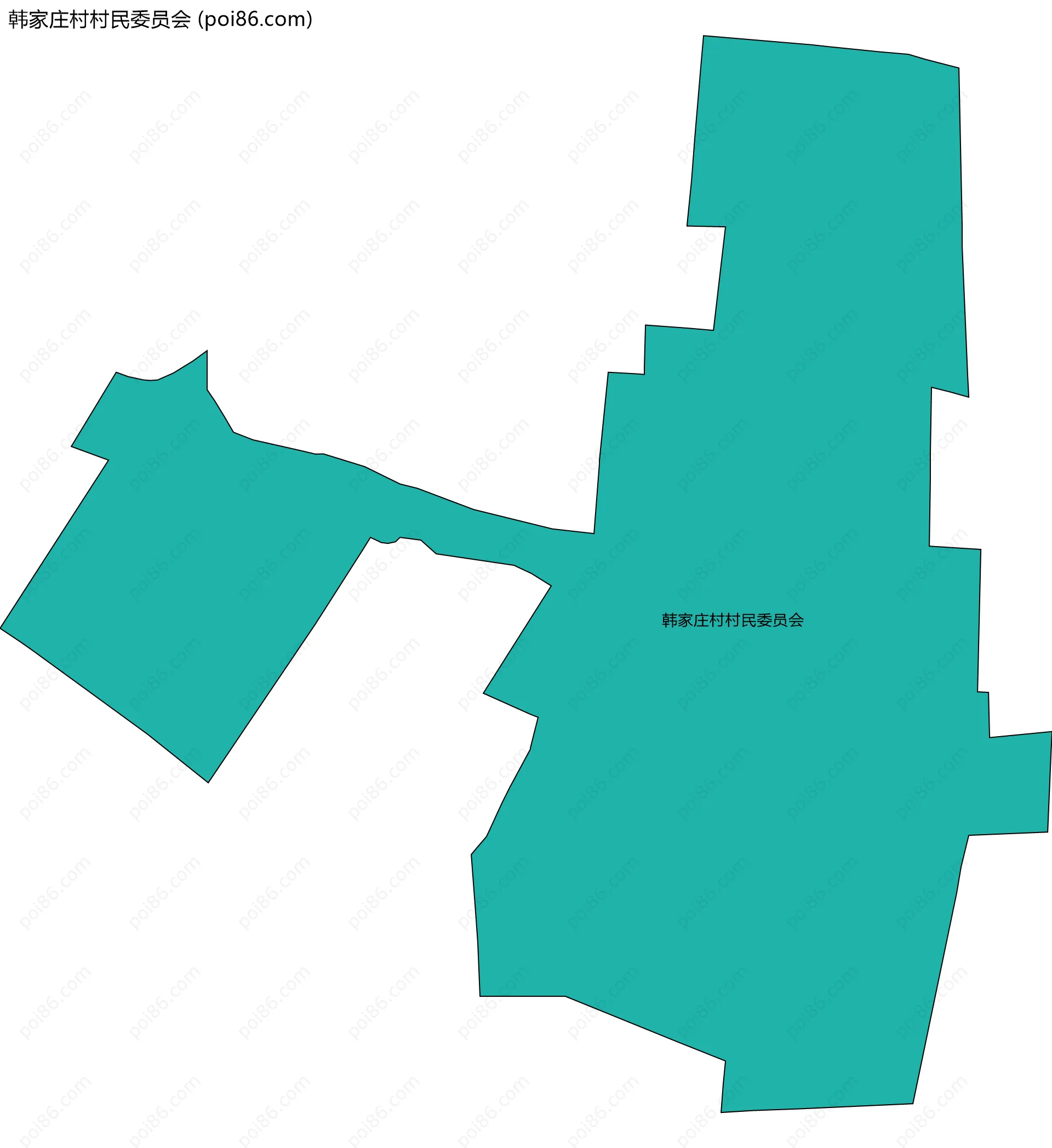 韩家庄村村民委员会边界地图