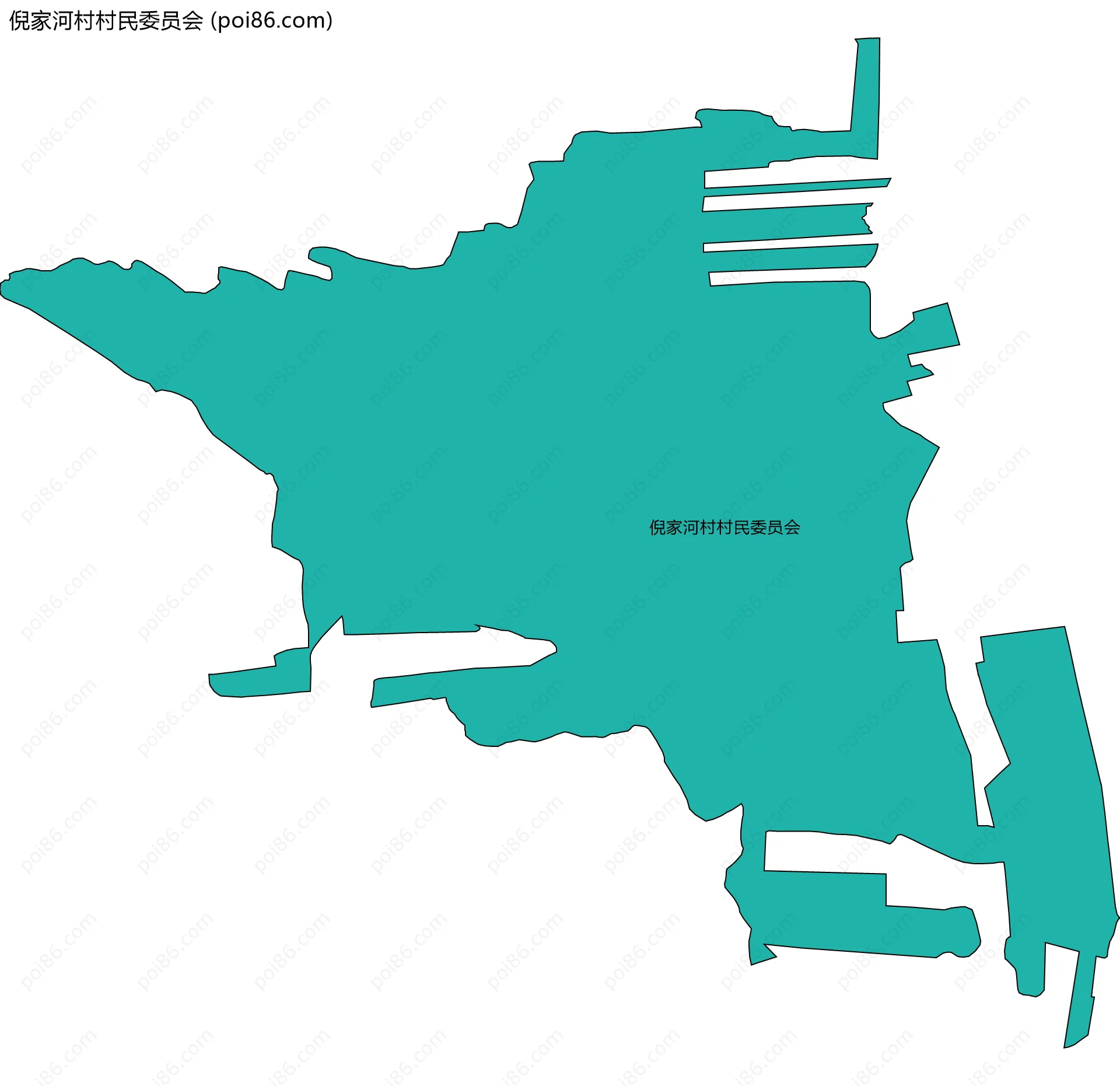 倪家河村村民委员会边界地图