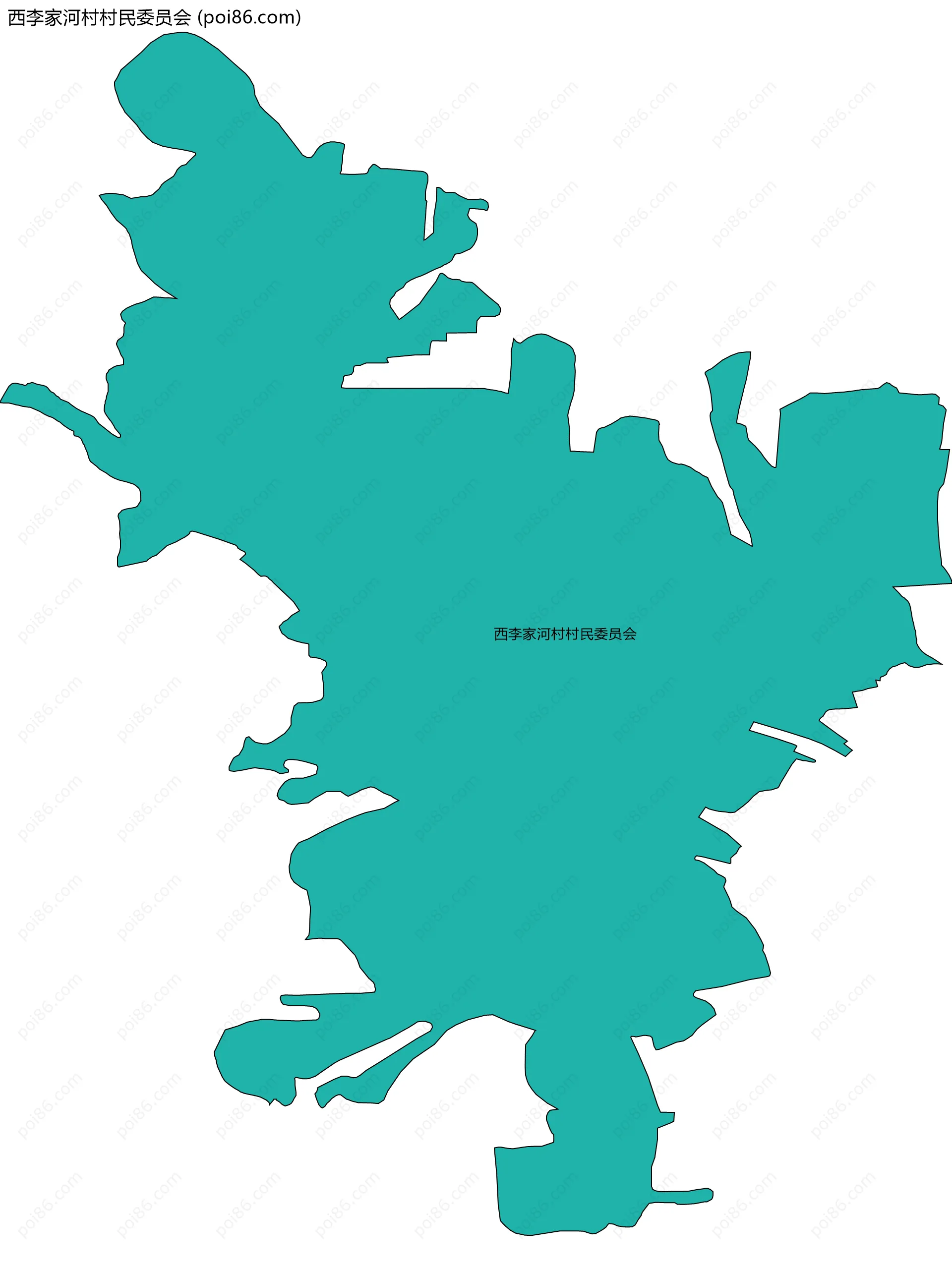 西李家河村村民委员会边界地图
