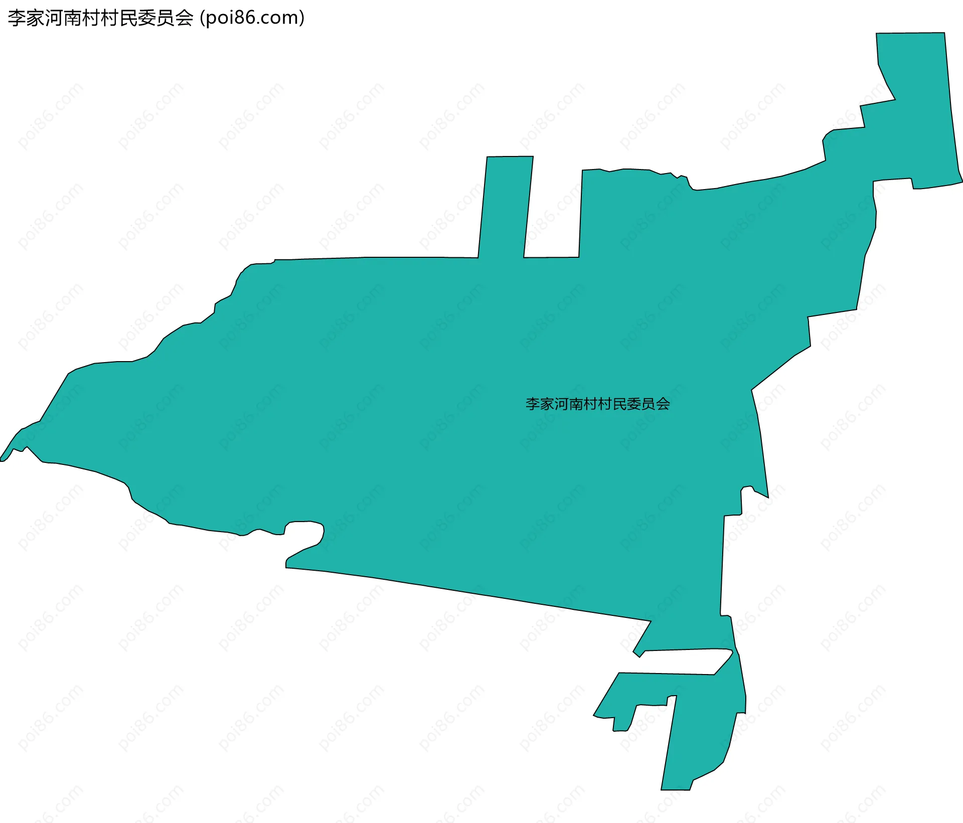 李家河南村村民委员会边界地图