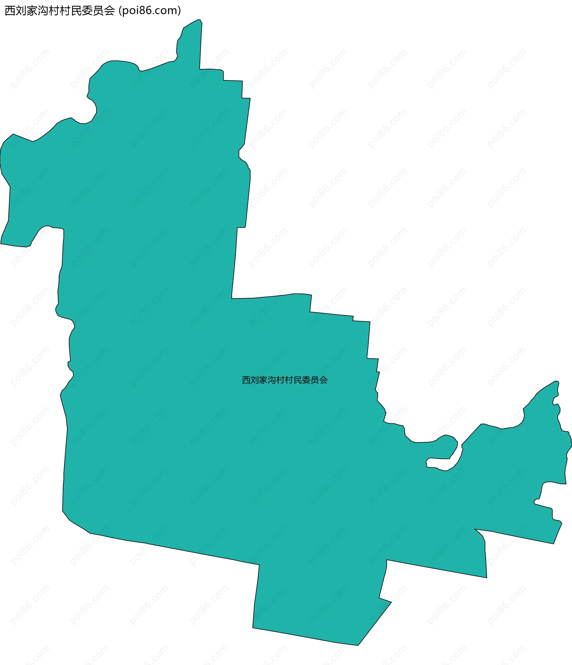 西刘家沟村村民委员会边界地图