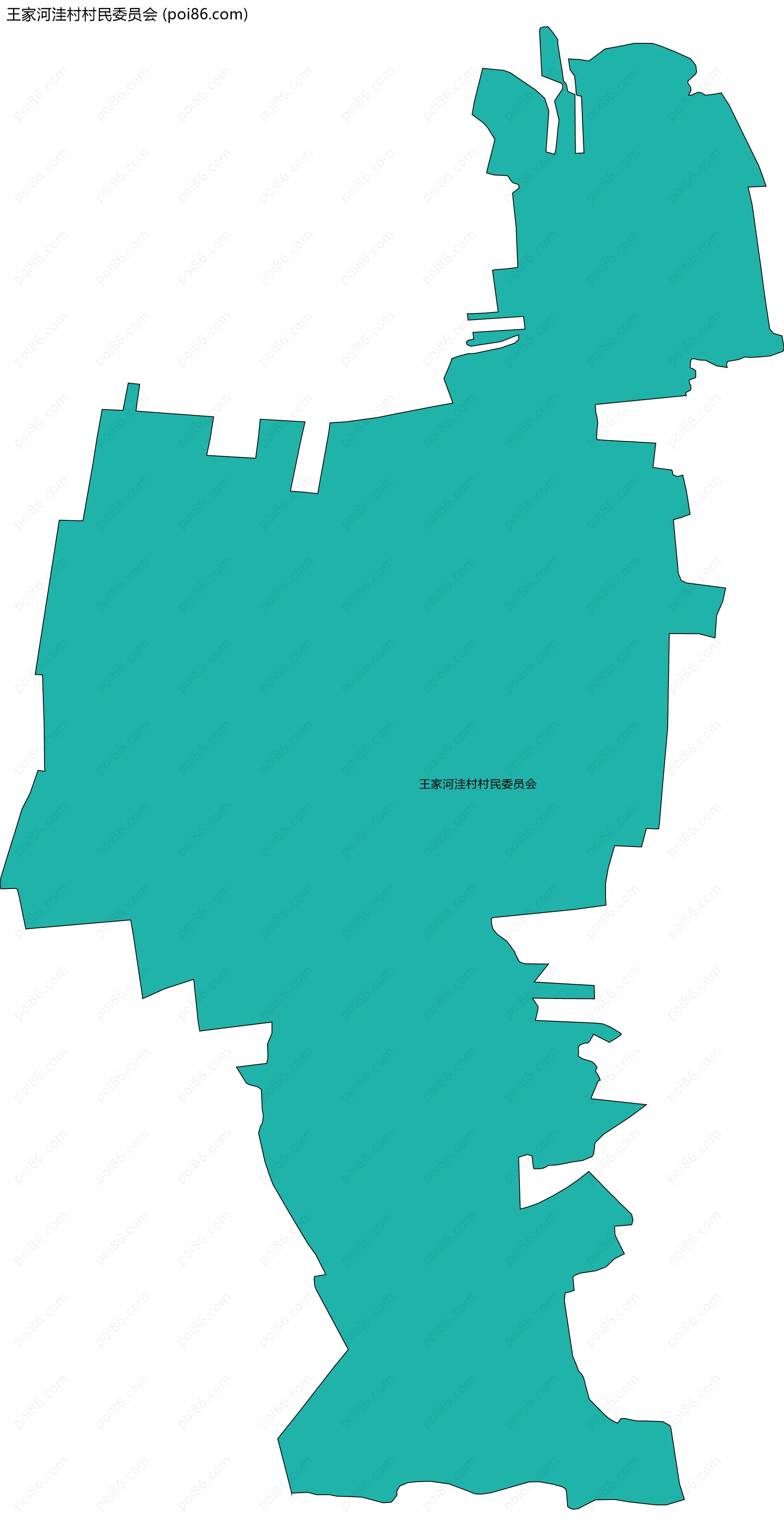 王家河洼村村民委员会边界地图