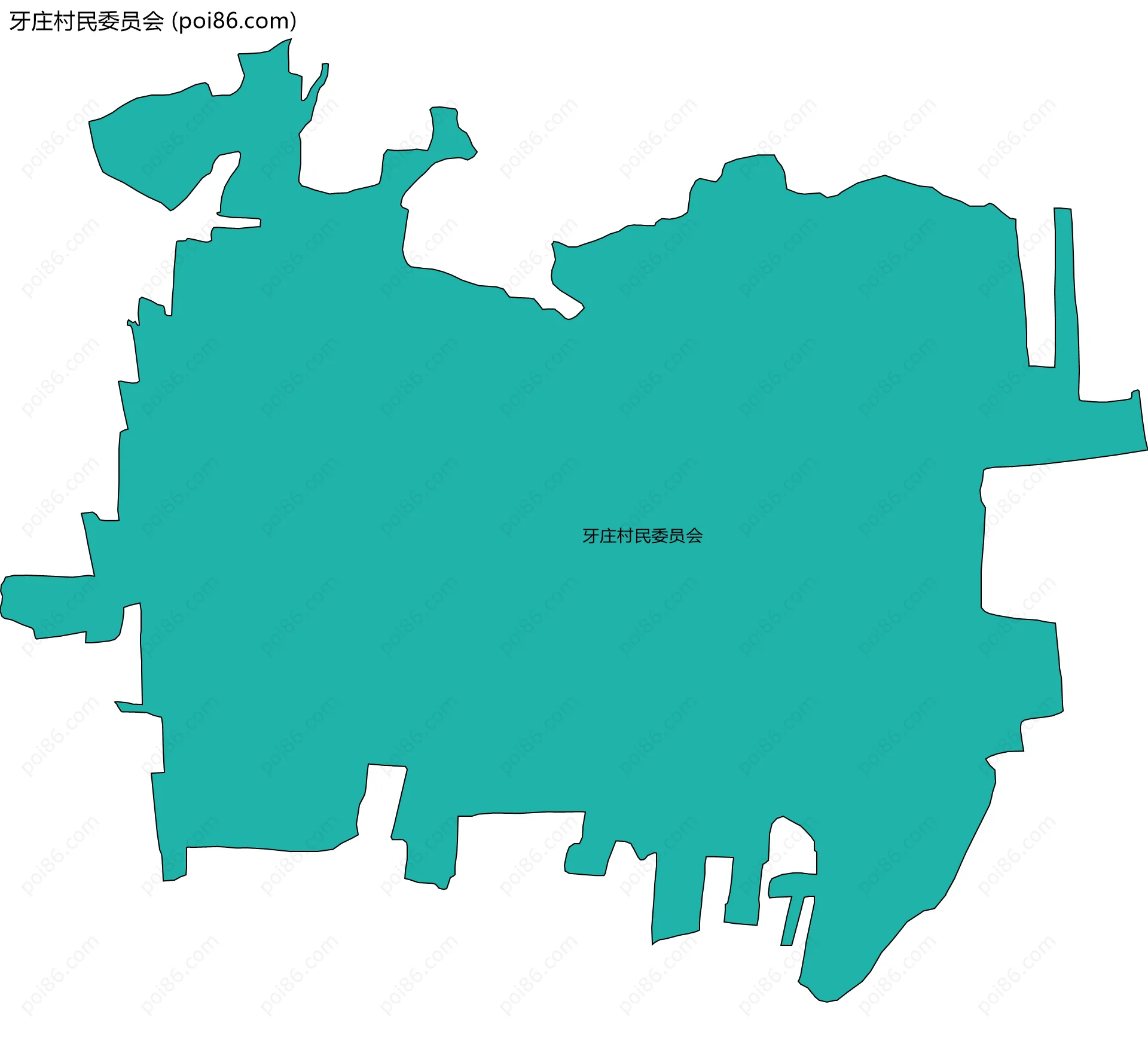 牙庄村民委员会边界地图