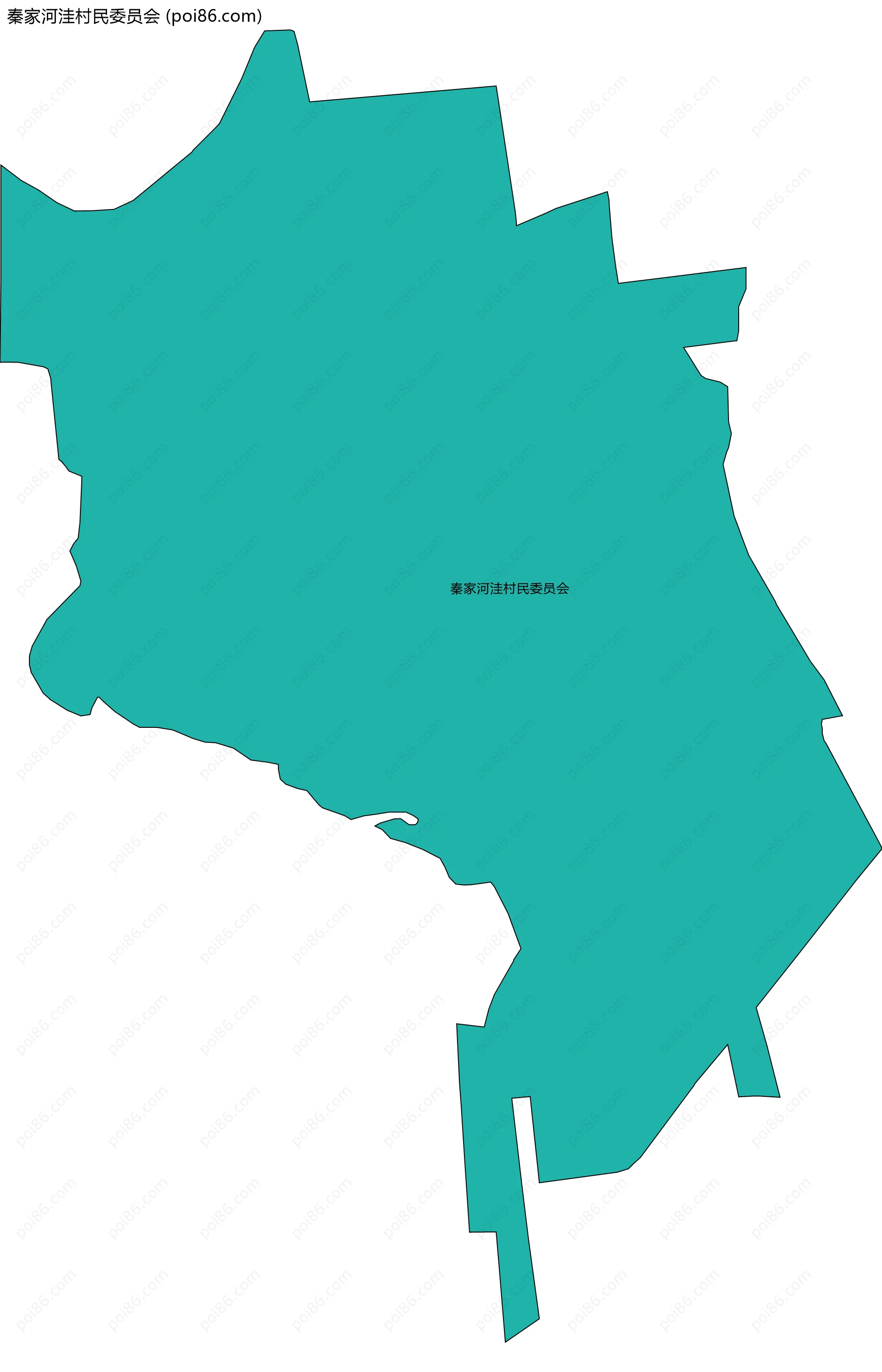 秦家河洼村民委员会边界地图