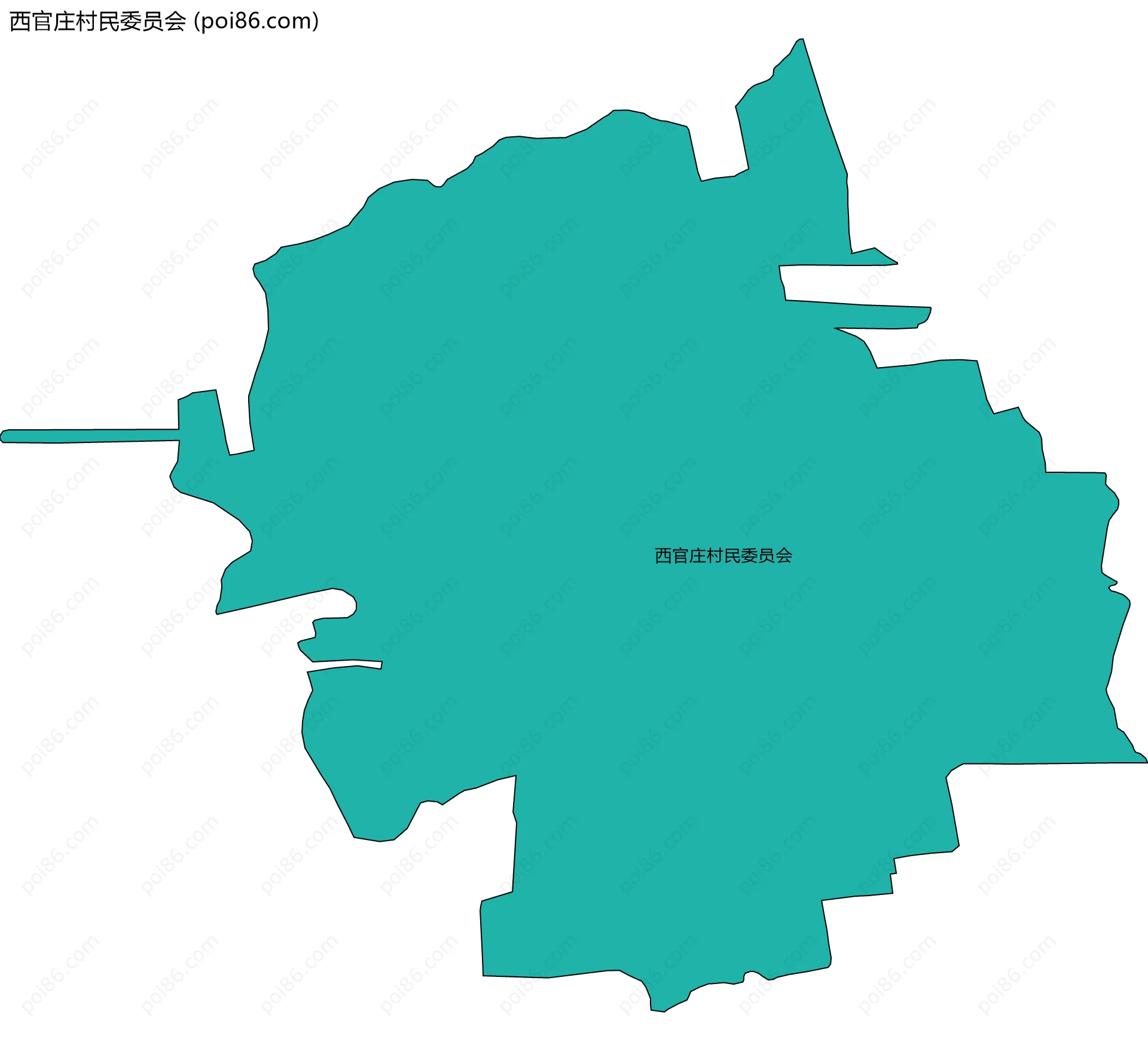 西官庄村民委员会边界地图